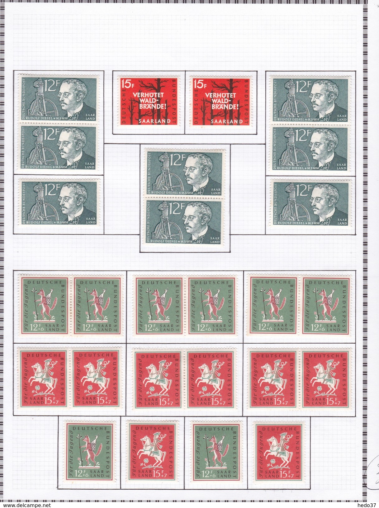 Sarre - Collection Vendue Page Par Page - Timbres Oblitérés / Neufs */** - B/TB - Collections, Lots & Series