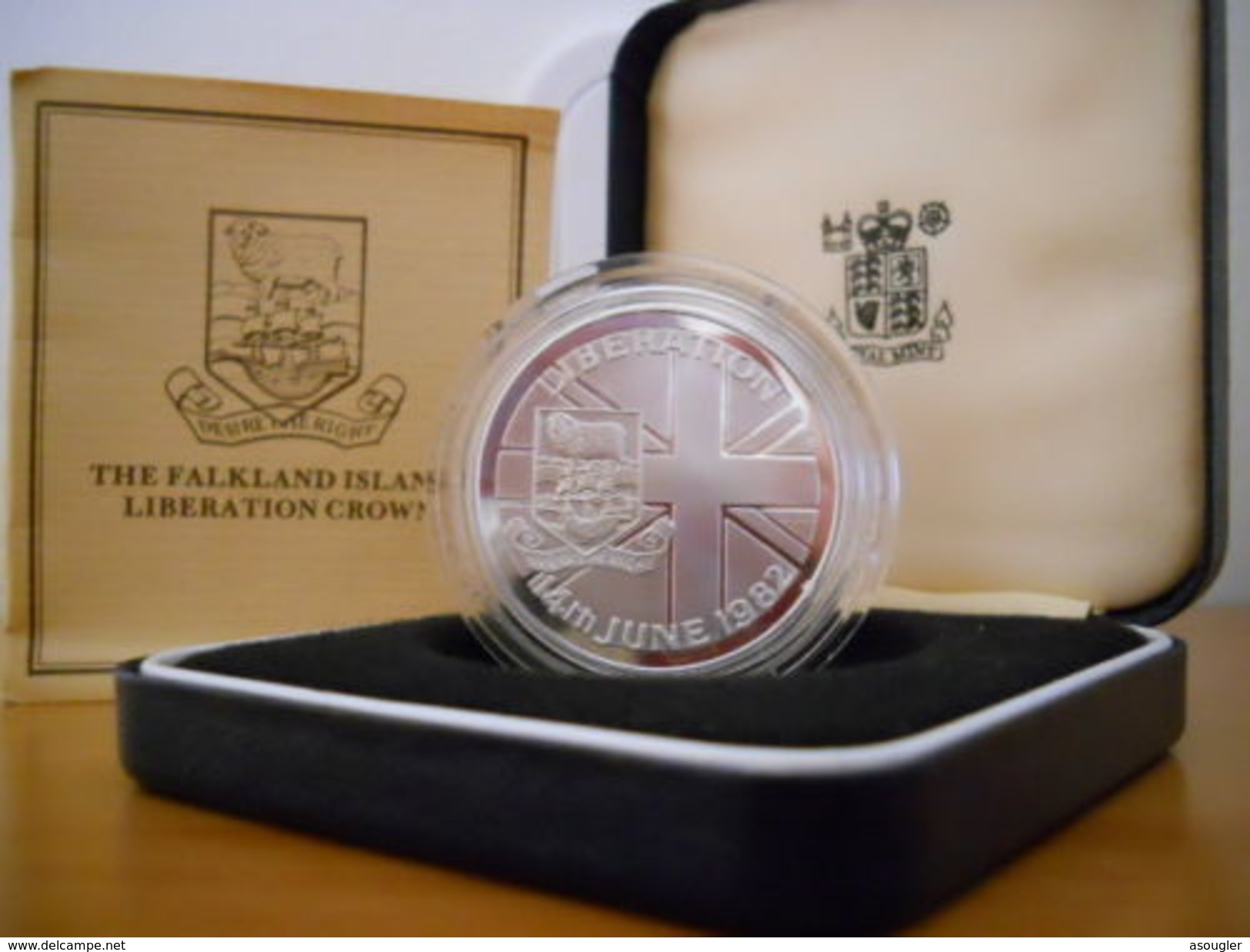 FALKLAND ISLANDS 50 PENCE ND 1982 SILVER PROOF 14th JUNE 1982 LIBERATION - Falkland Islands