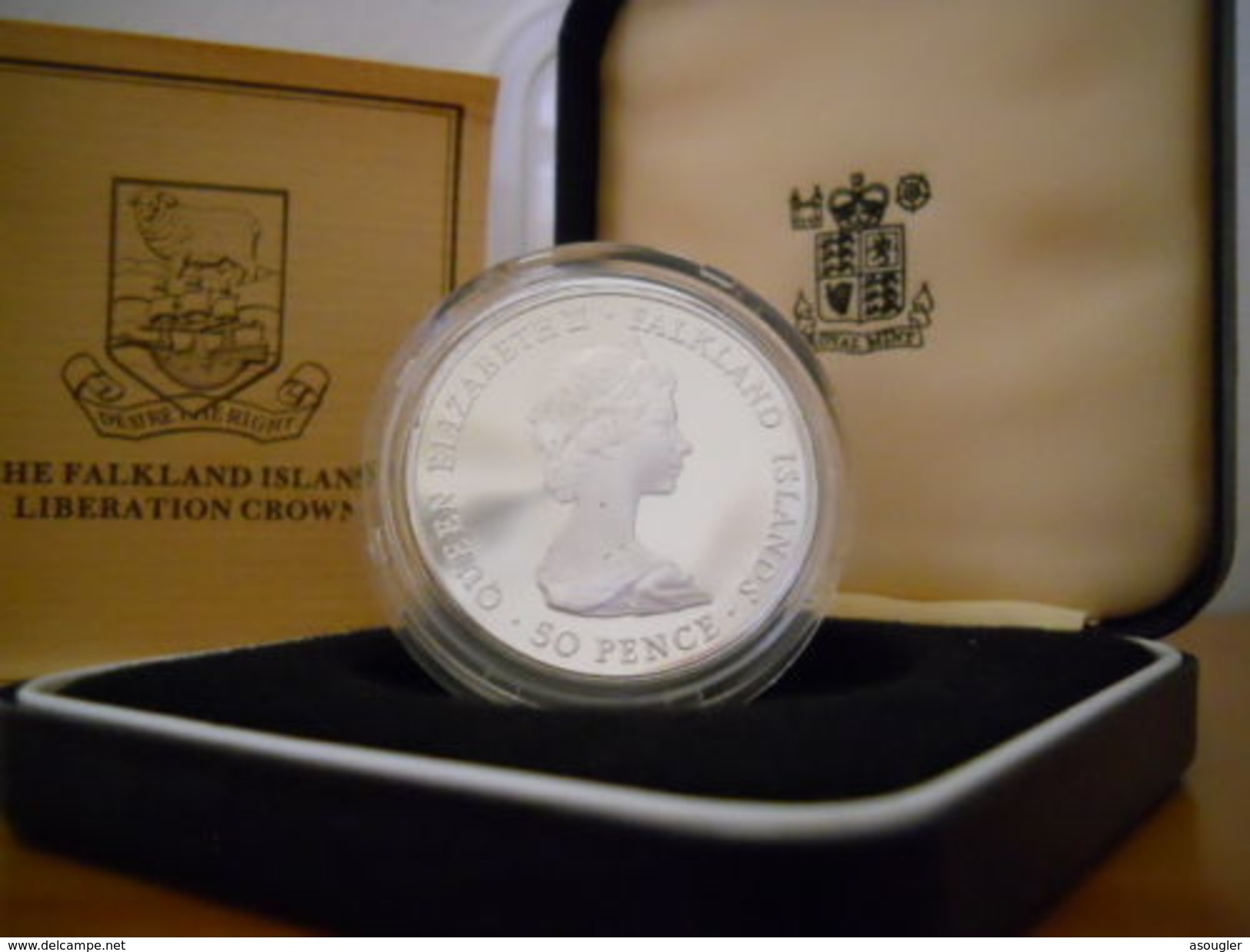 FALKLAND ISLANDS 50 PENCE ND 1982 SILVER PROOF 14th JUNE 1982 LIBERATION - Falklandeilanden