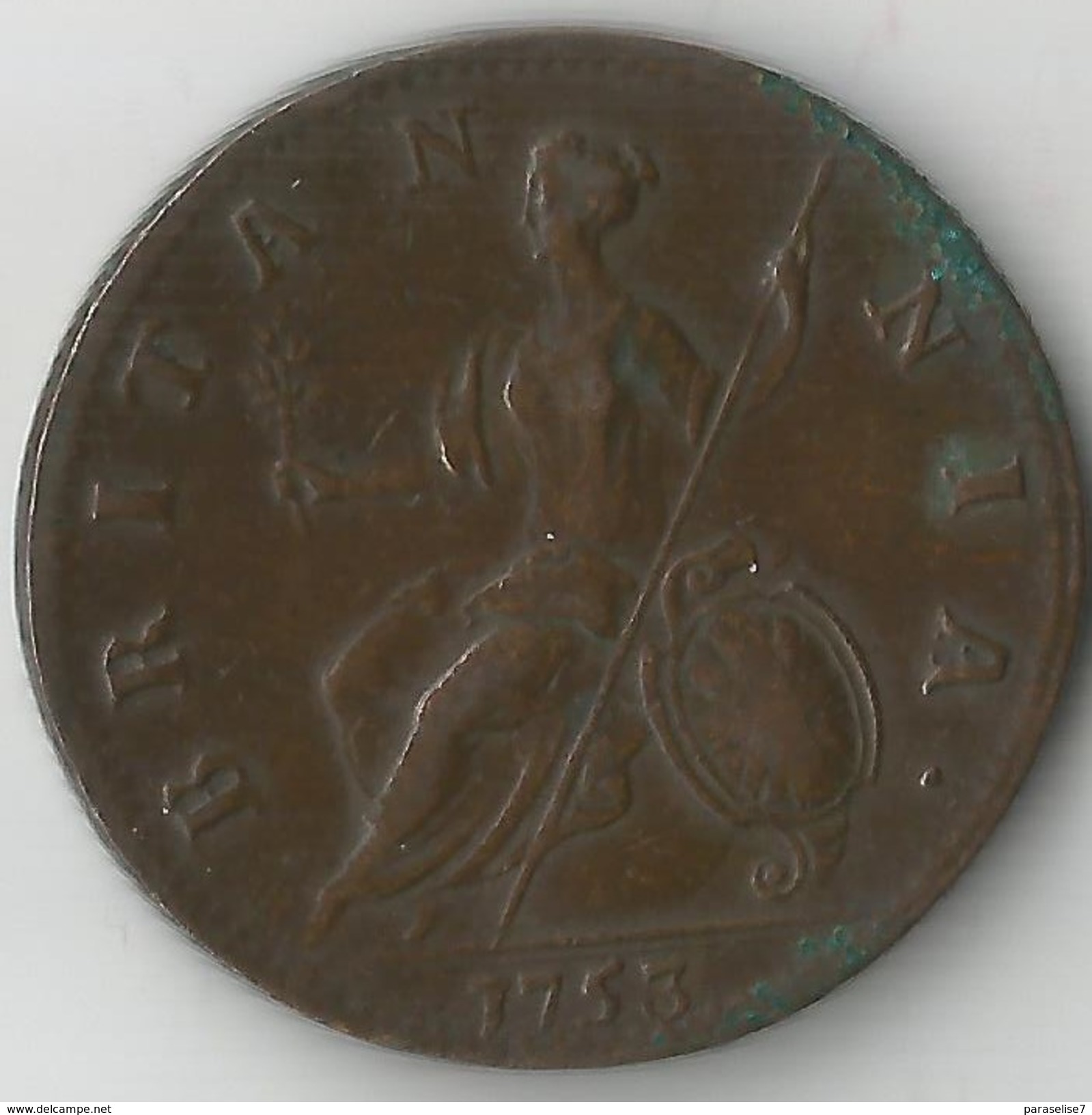 GRANDE - BRETAGNE  1/2  PENNY 1753  QUALITE !  RARE ! - B. 1/2 Penny