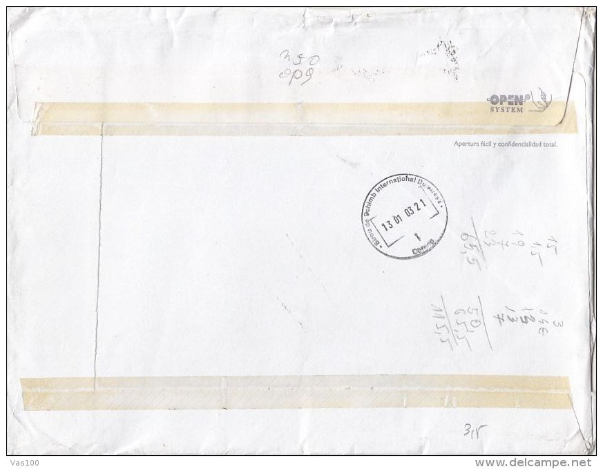 CULTURE, WORLD HERITAGE OF HUMANITY, SHIP, STAMPS ON COVER, 2003, SPAIN - Storia Postale