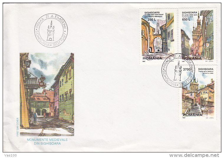 MEDIAEVAL MONUMENTS FROM SIGHISOARA, COVER FDC, 1997, ROMANIA - FDC