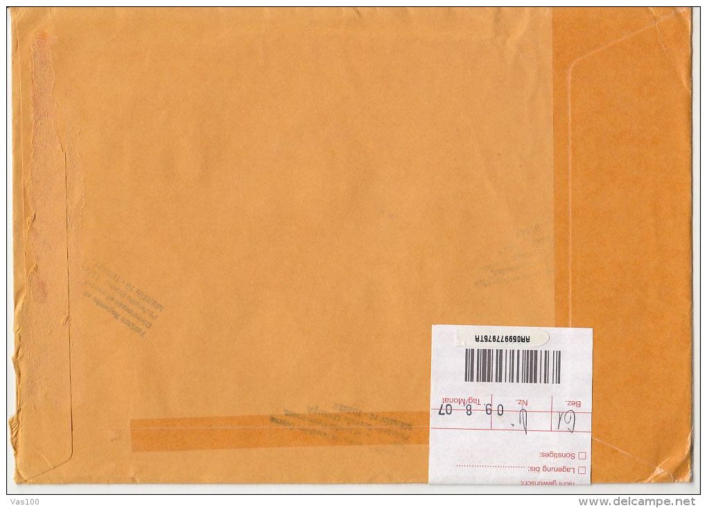 REGISTERED PREPAID COVER SENT IN GERMANY, 2007, TURKEY - Lettres & Documents