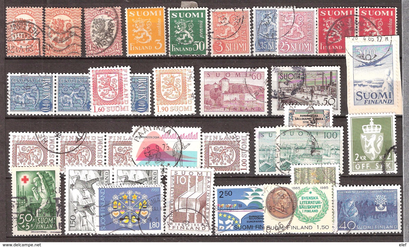 FINLAND / Finlande , Collection De 72 Timbres Maj Oblitérés ( 2 Scans ) ,dont Paires , Bandes, Bloc De 4, Ensemble TB - Collections