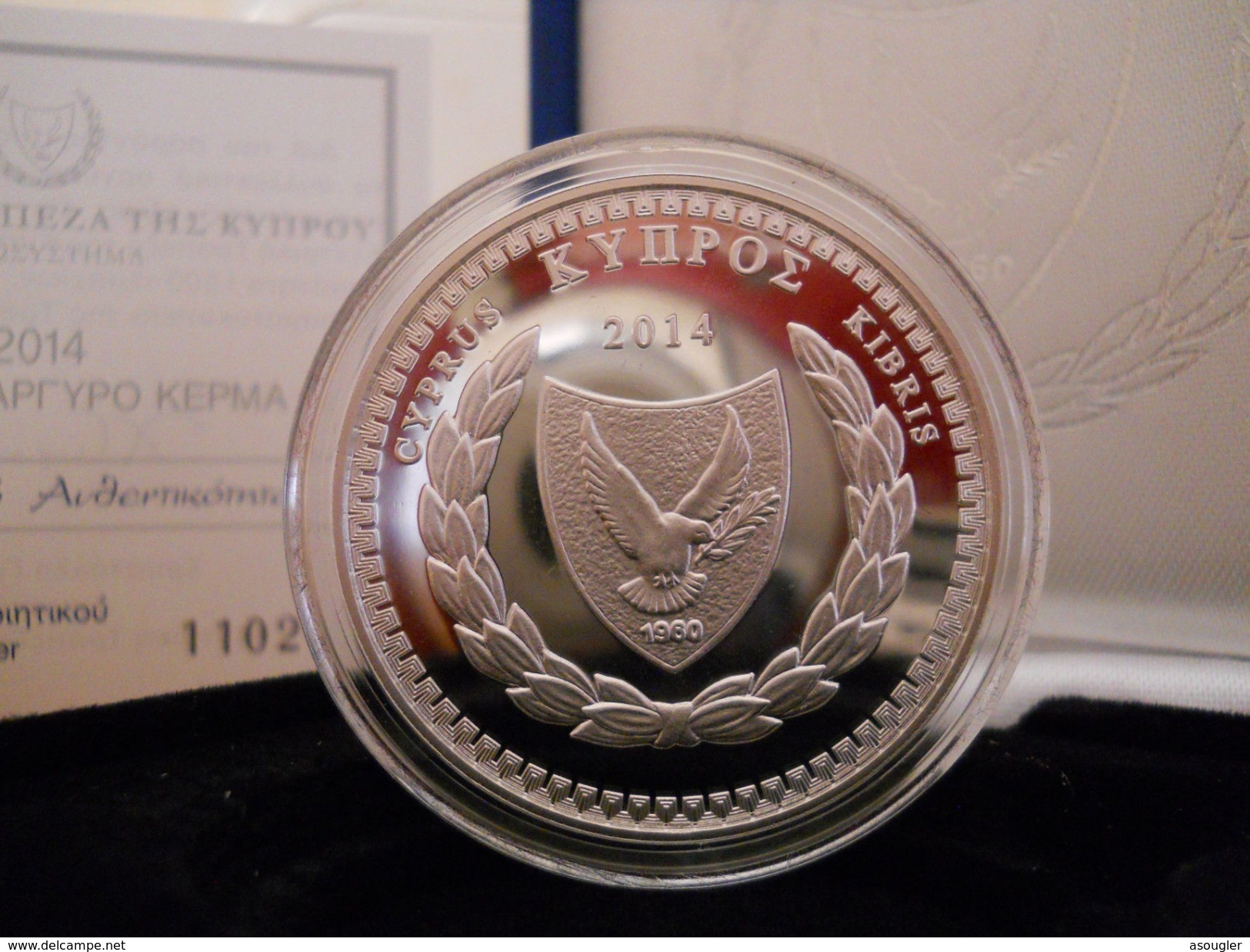 CYPRUS (GREECE) 5 EURO 2014 SILVER PROOF "Costas Montis" - Zypern