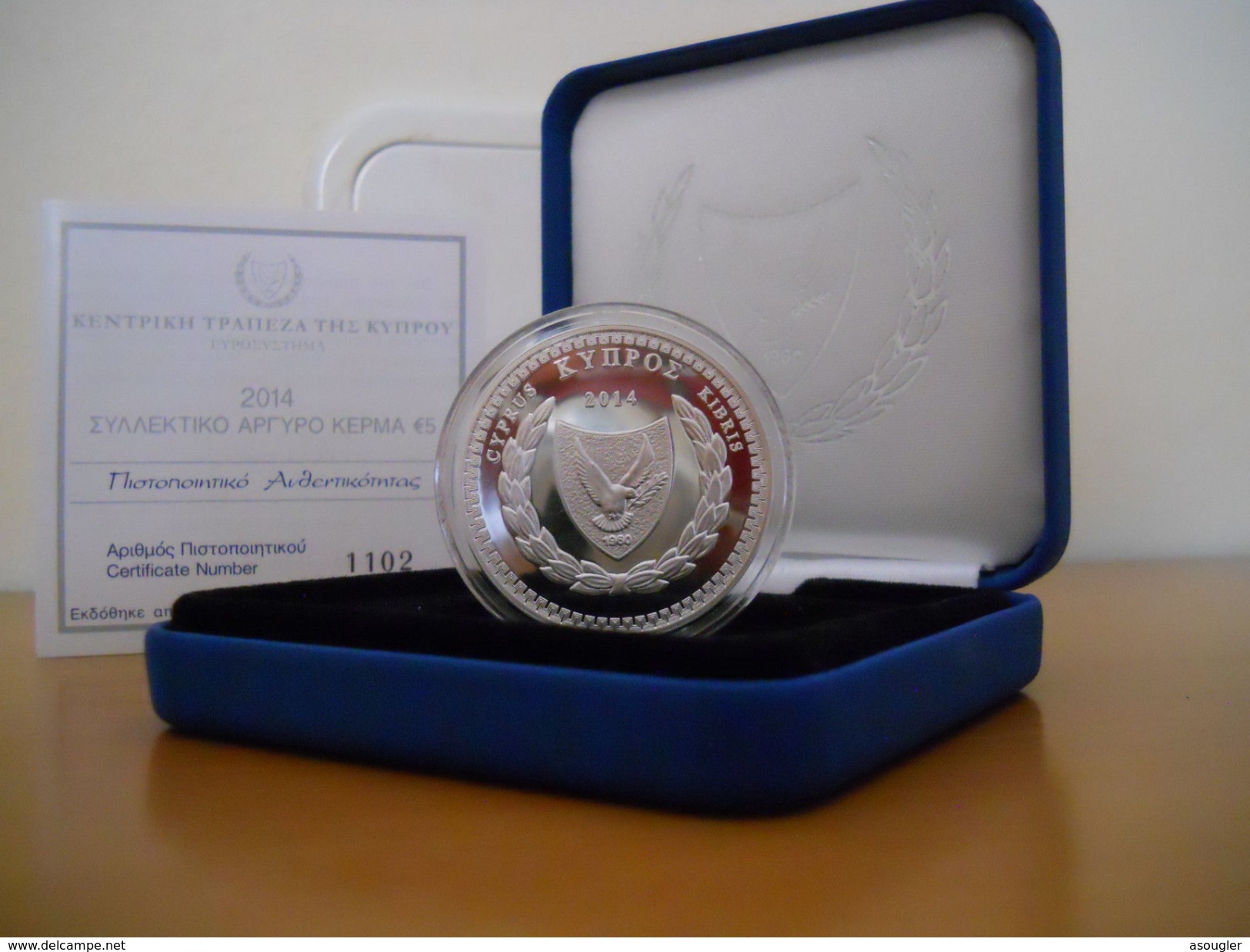 CYPRUS (GREECE) 5 EURO 2014 SILVER PROOF "Costas Montis" - Zypern