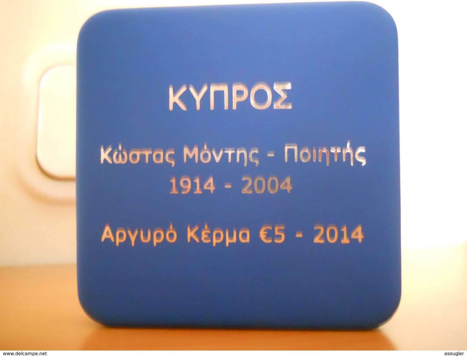 CYPRUS (GREECE) 5 EURO 2014 SILVER PROOF "Costas Montis" - Zypern