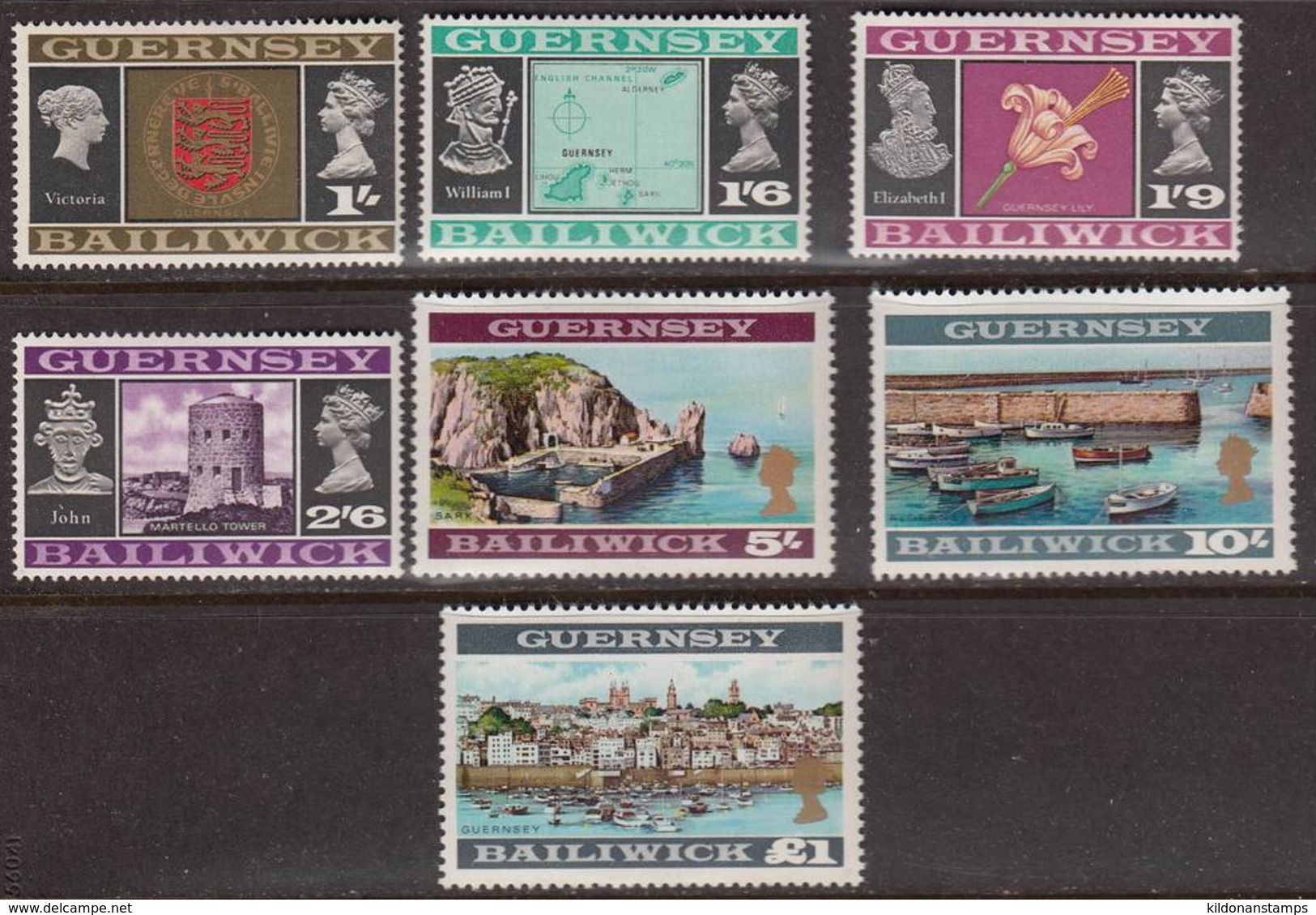 Guernsey 1969-70 Full Set, Mint No Hinge Sc# 8-23 - Guernesey
