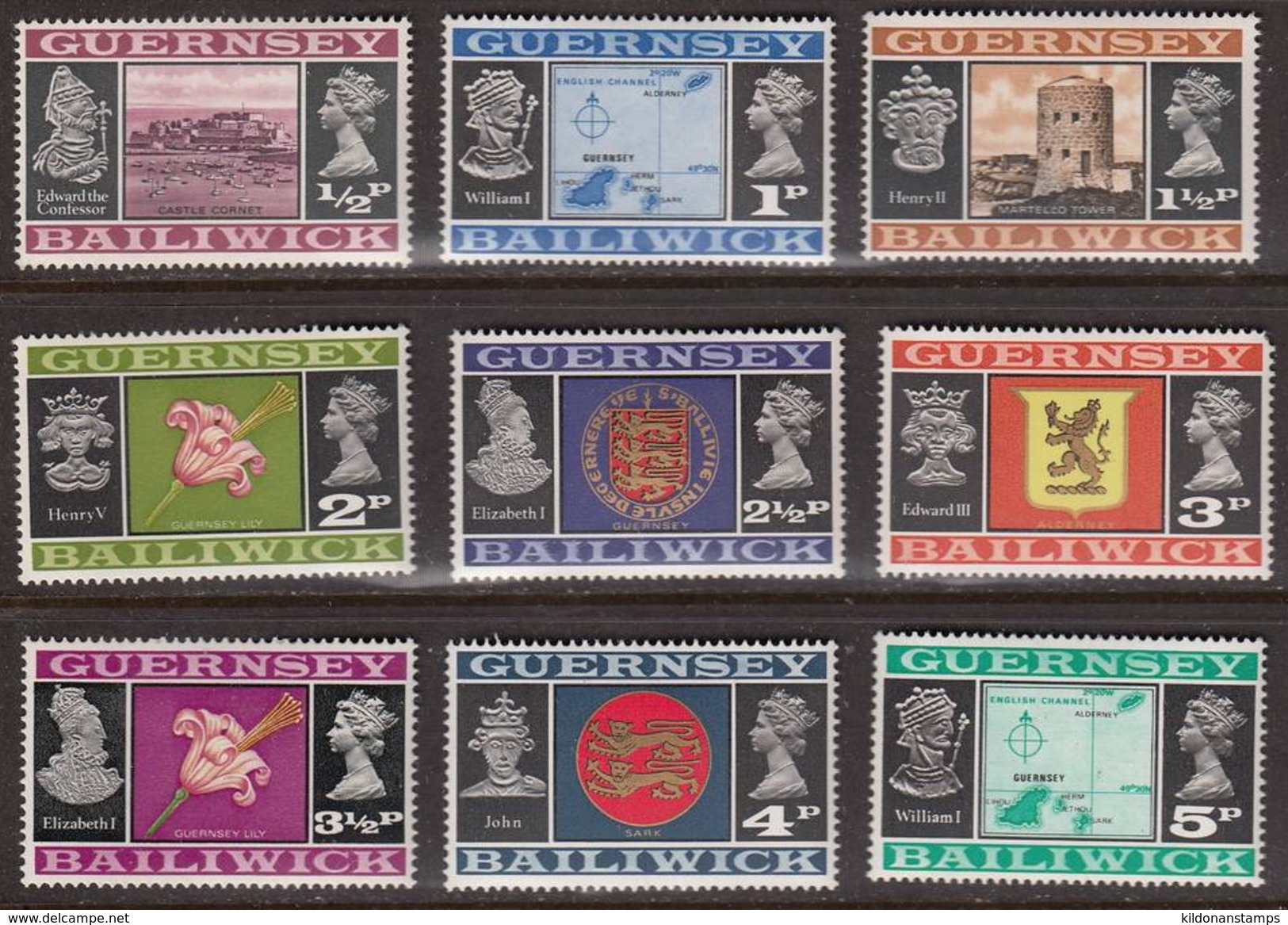 Guernsey 1971 Full Set, Mint No Hinge Sc# 41-55 - Guernesey