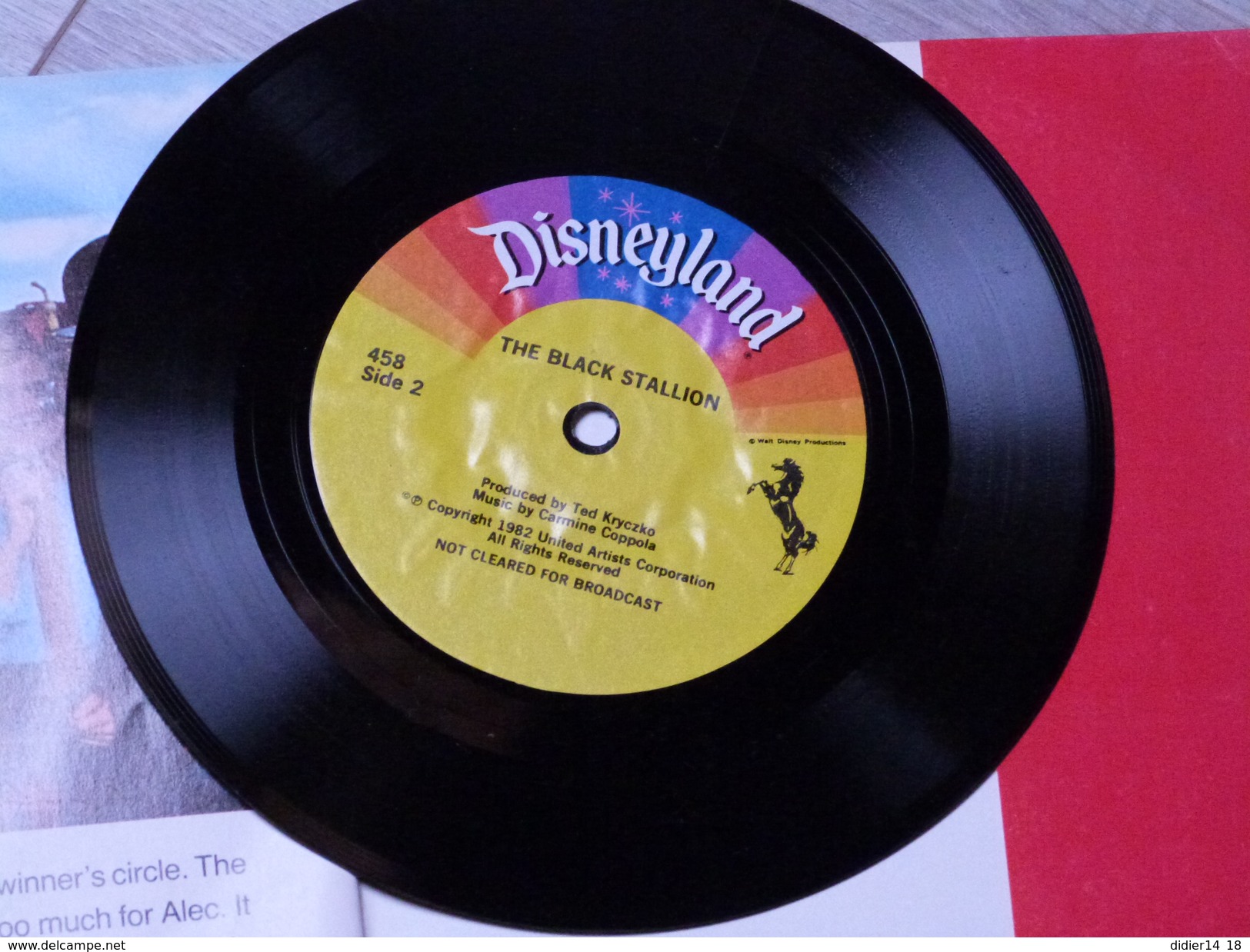 LIVRE DISQUE 45 TOURS.THE BLACK STALLION. DISNEYLAND. 25 PAGES.1982. - Autres & Non Classés