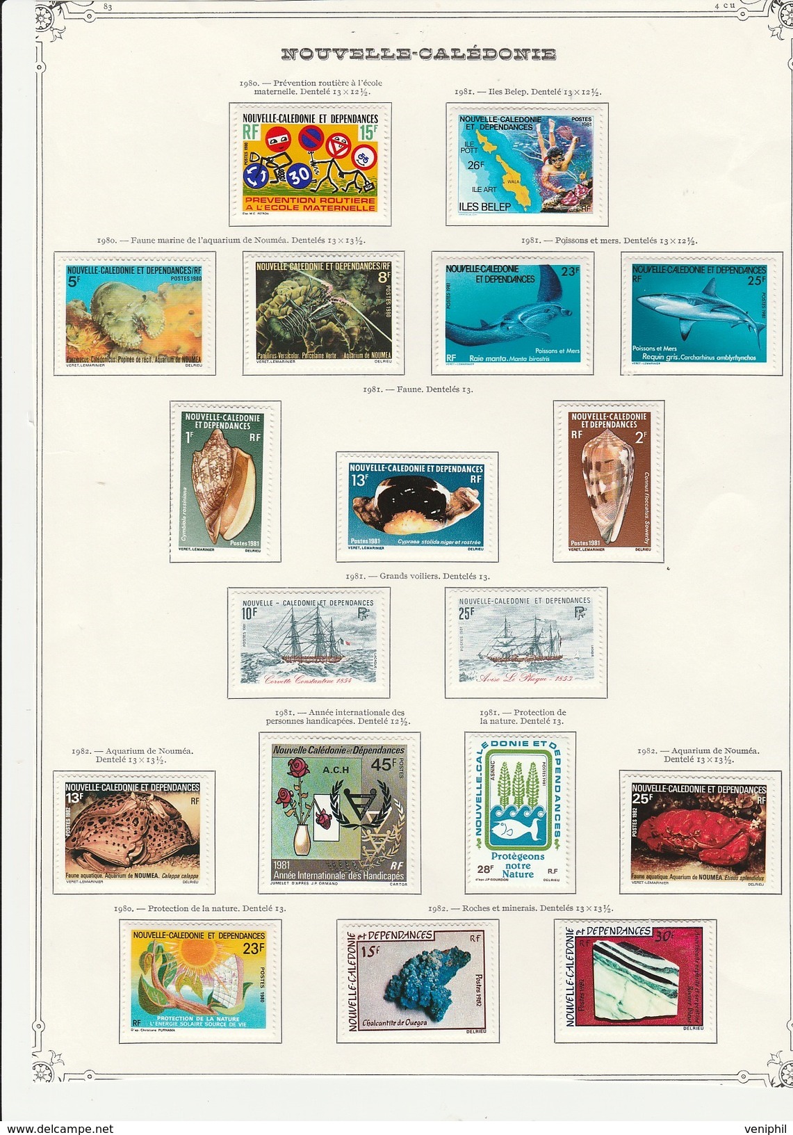 NOUVELLE - CALEDONIE - N° 439  A 456  NEUF X  -ANNEE 1980-81 -  COTE : 33 &euro; - Unused Stamps