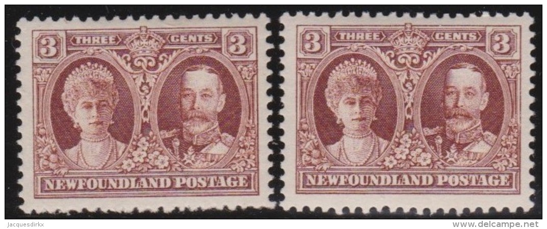 Newfoundland      .    SG    .      166/166a        .        *     .       Ongebruikt  .   /   .    Mint-hinged  VVLH - 1908-1947