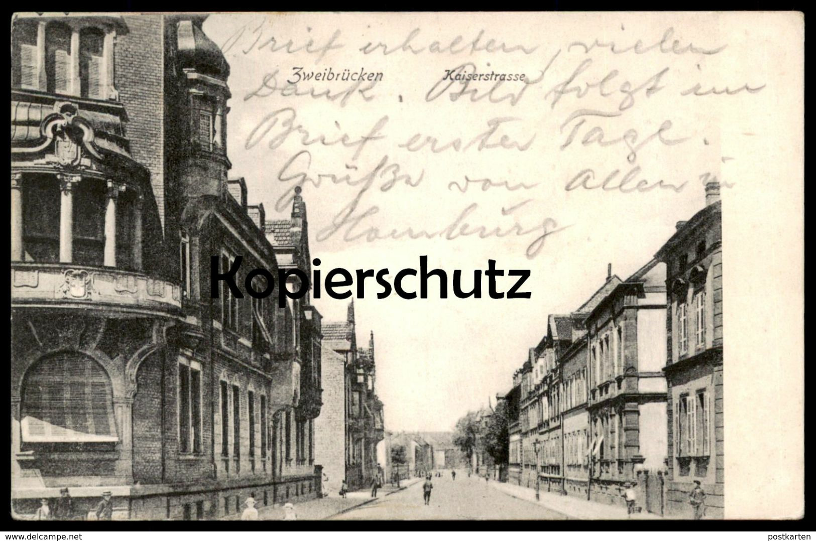 ALTE POSTKARTE ZWEIBRÜCKEN KAISERSTRASSE DEUX-PONTS Cpa AK Ansichtskarte Postcard - Zweibruecken