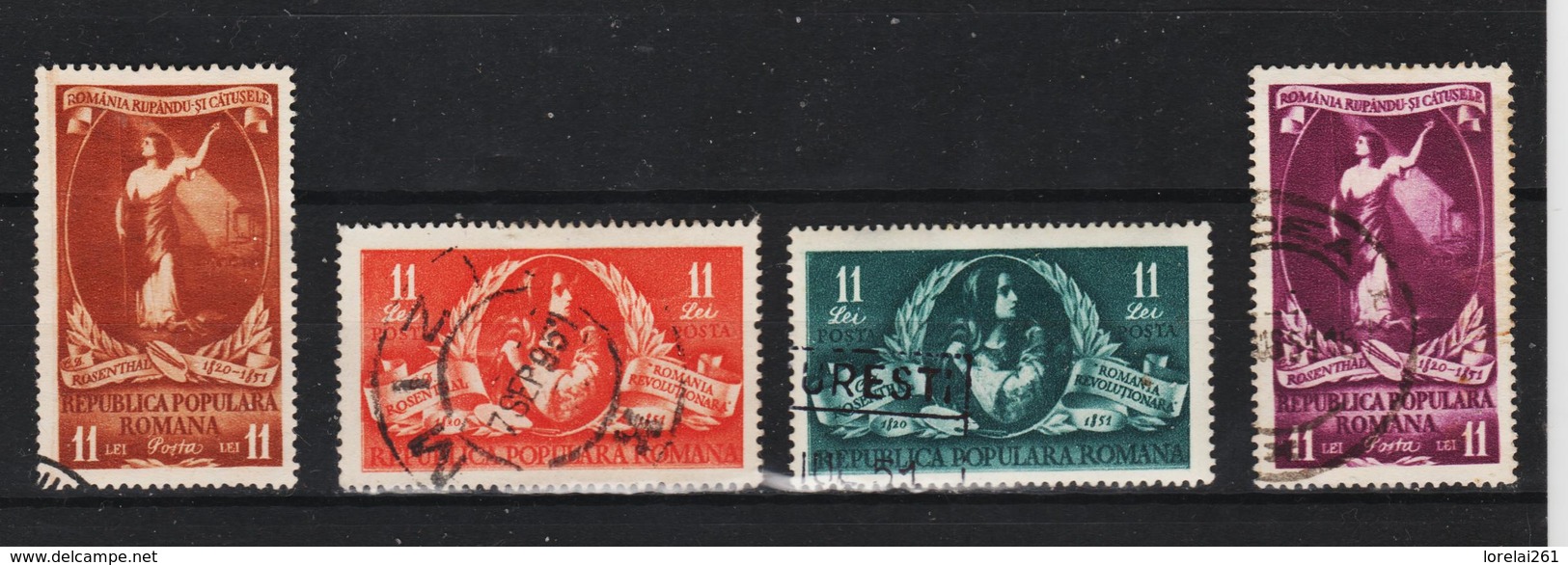 1951,  Centenaire De La Mort Du Peintre C.D.Rosenthal Mi No 1268/1271 Et Yv No 1156/1159 - Gebraucht