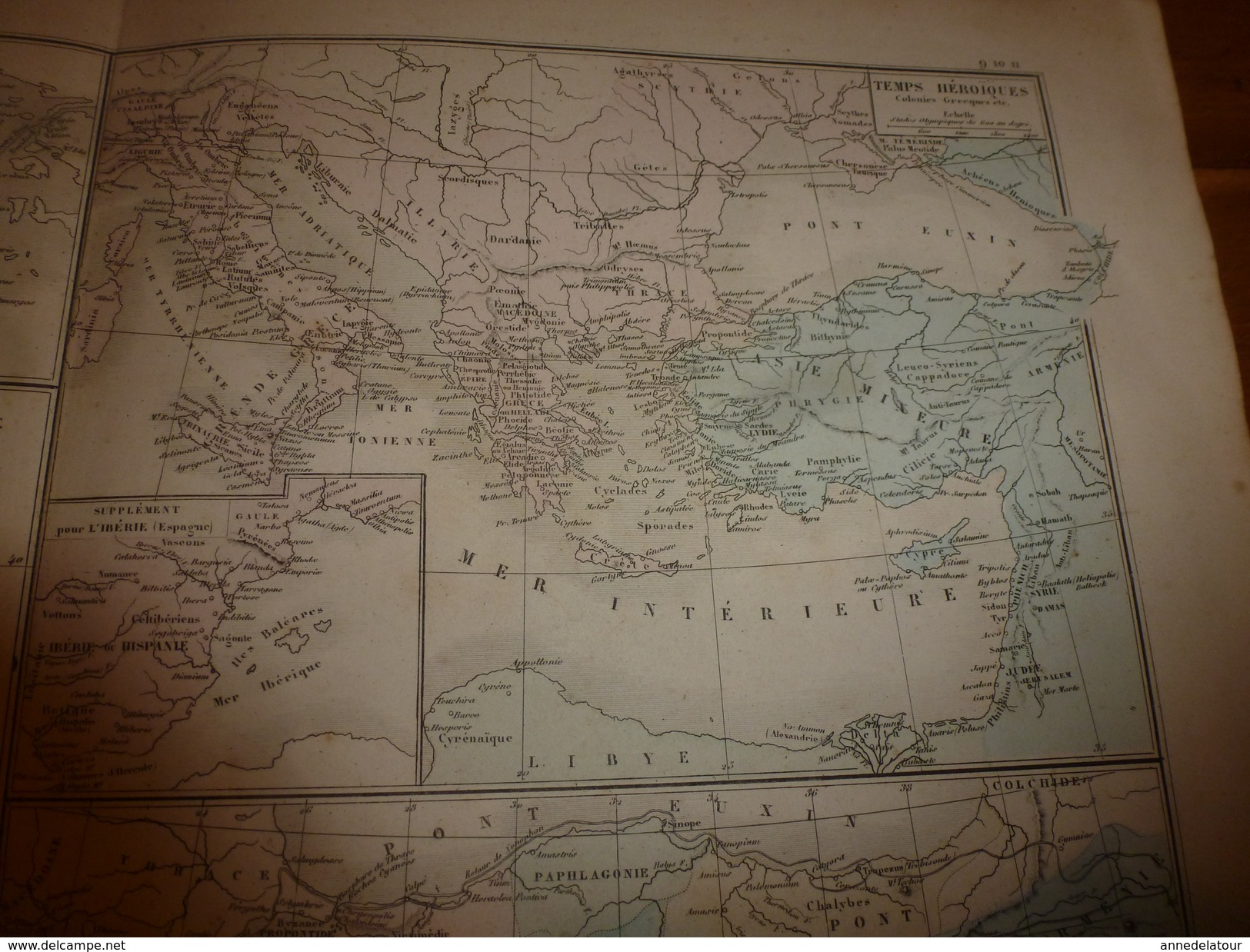 1861 Carte Géographique:Grèce, Asie Mineure,Syrie,Phenicie (Guerres Médiques,etc) Par Drioux- Leroy, Grav.Jenotte - Cartes Géographiques