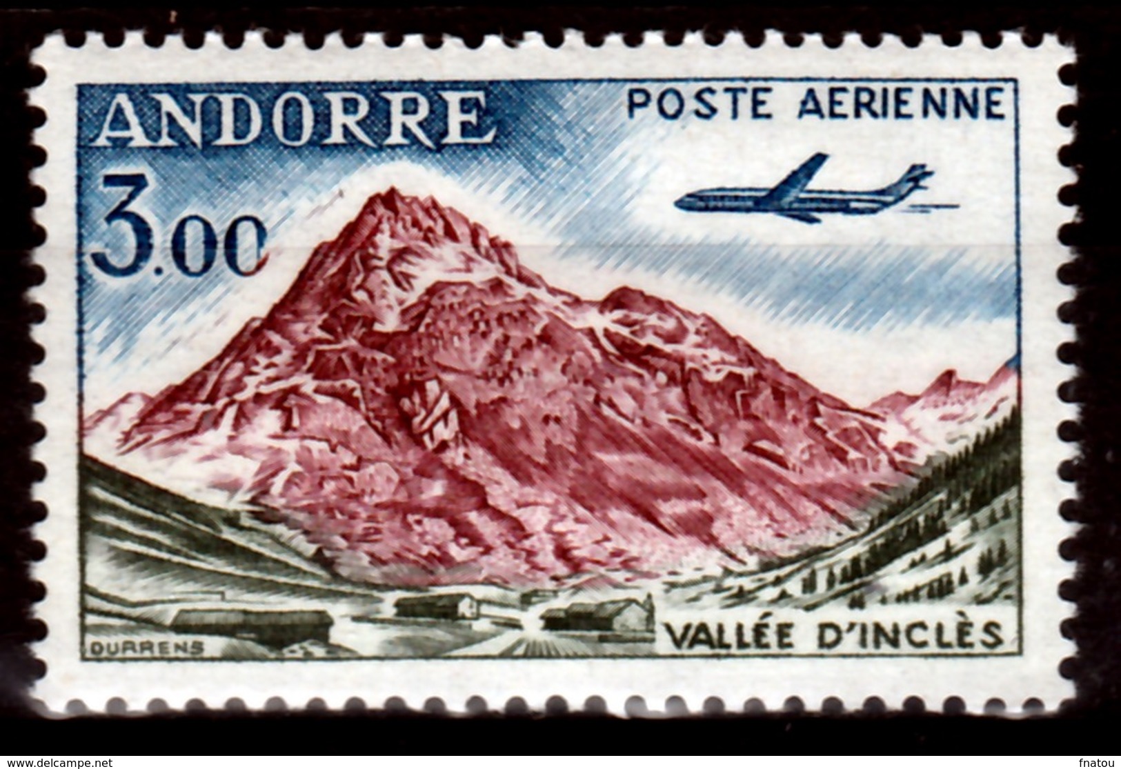 Andorra (French Adm.), AIRMAIL, Incles Valley, 3f., 1961, MNH VF - Airmail