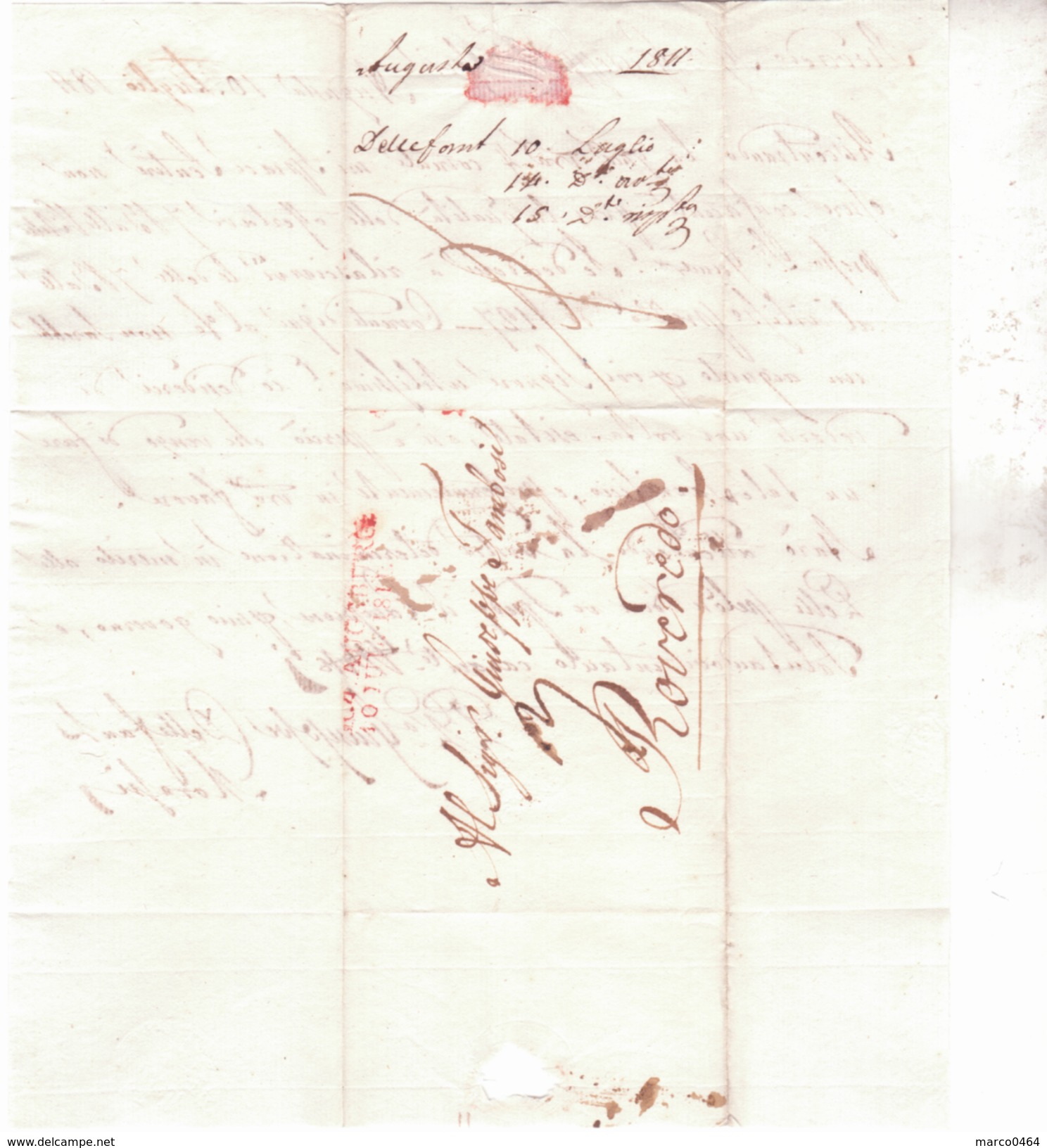 Lettera Da Augusta /Ausburg A Rovereto 1811   D397 - Vorphilatelie