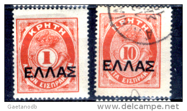 Creta-032 - 1910 - Y&T: N.19, 21, (+/o) - - Kreta