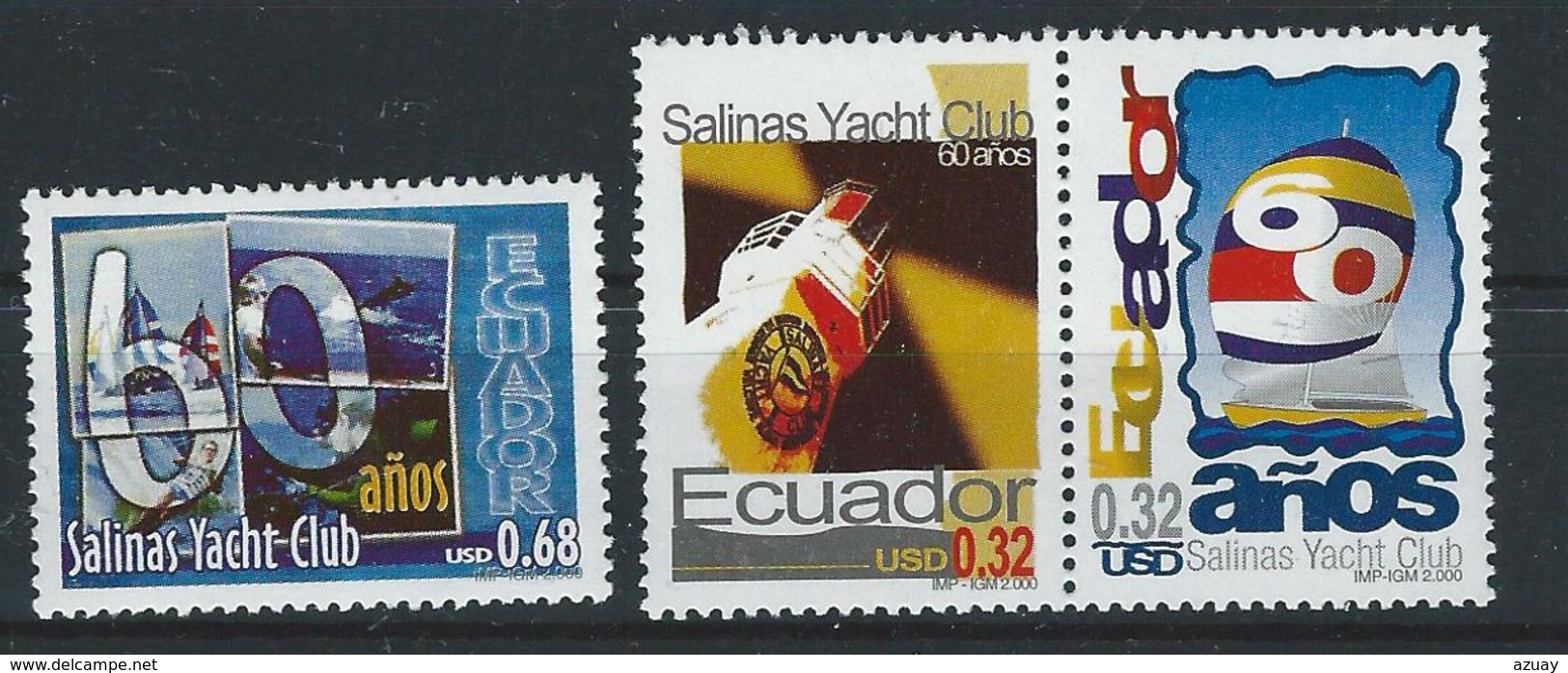 EC - 2000 - 2489-91 -  The 60th Anniversary Of Salinas Yacht Club  (2) - ** -MNH - POSTFRISCH - Equateur