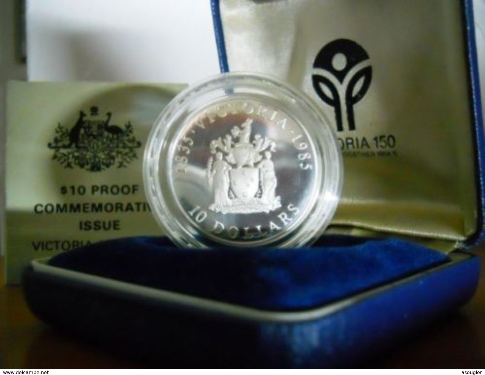 AUSTRALIA 10 $ DOLLARS 1985 SILVER PROOF VICTORIA 150 YEARS - Sets Sin Usar &  Sets De Prueba