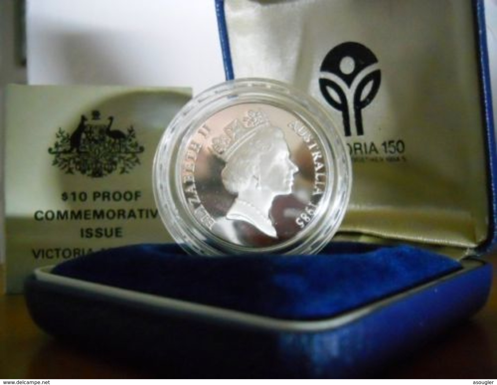 AUSTRALIA 10 $ DOLLARS 1985 SILVER PROOF VICTORIA 150 YEARS - Mint Sets & Proof Sets