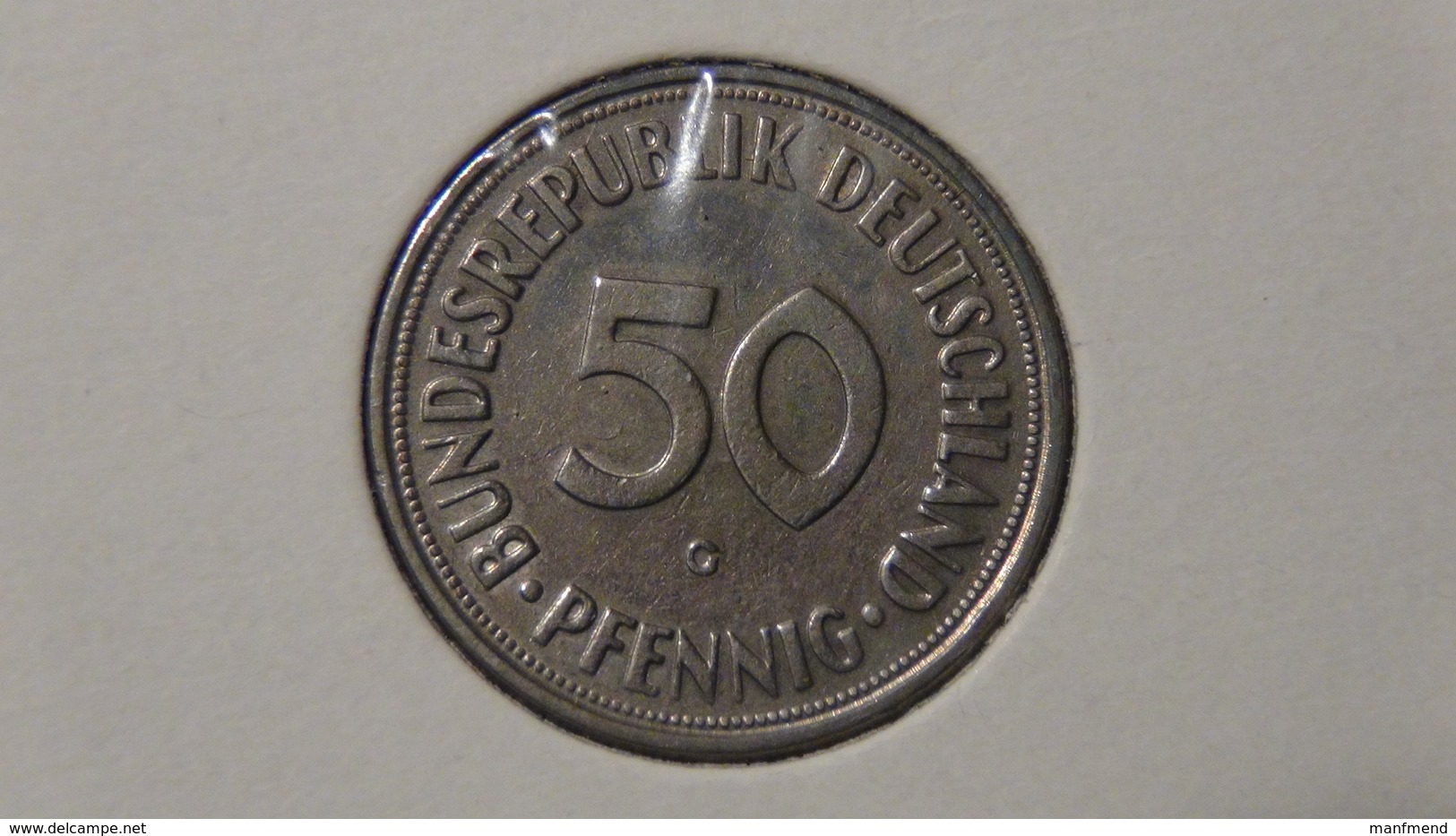 Germany - 1950 - KM 109.1 - 50 Pfennig - Mintmark "G" - Karlsruhe - VF - Look Scans - 50 Pfennig