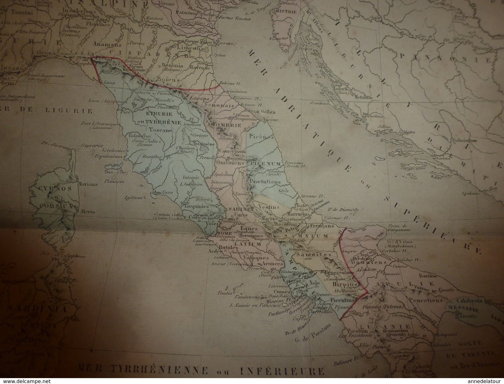 1861 Carte Géographique: ITALIE ANCIENNE , ITALIE CENTRALE (pour Le Commencement De ROME) - Cartes Géographiques