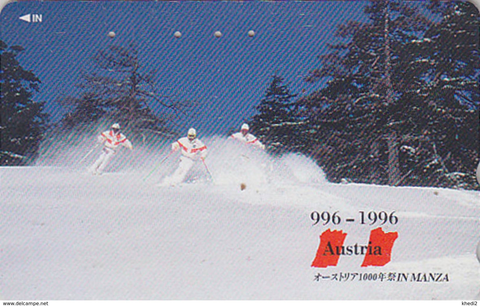 Télécarte Japon / 110-011 - Série 1000 ANS AUTRICHE - SKI In MANZA Japan Phonecard - AUSTRIA Rel Telefonkarte - 02 - Sport
