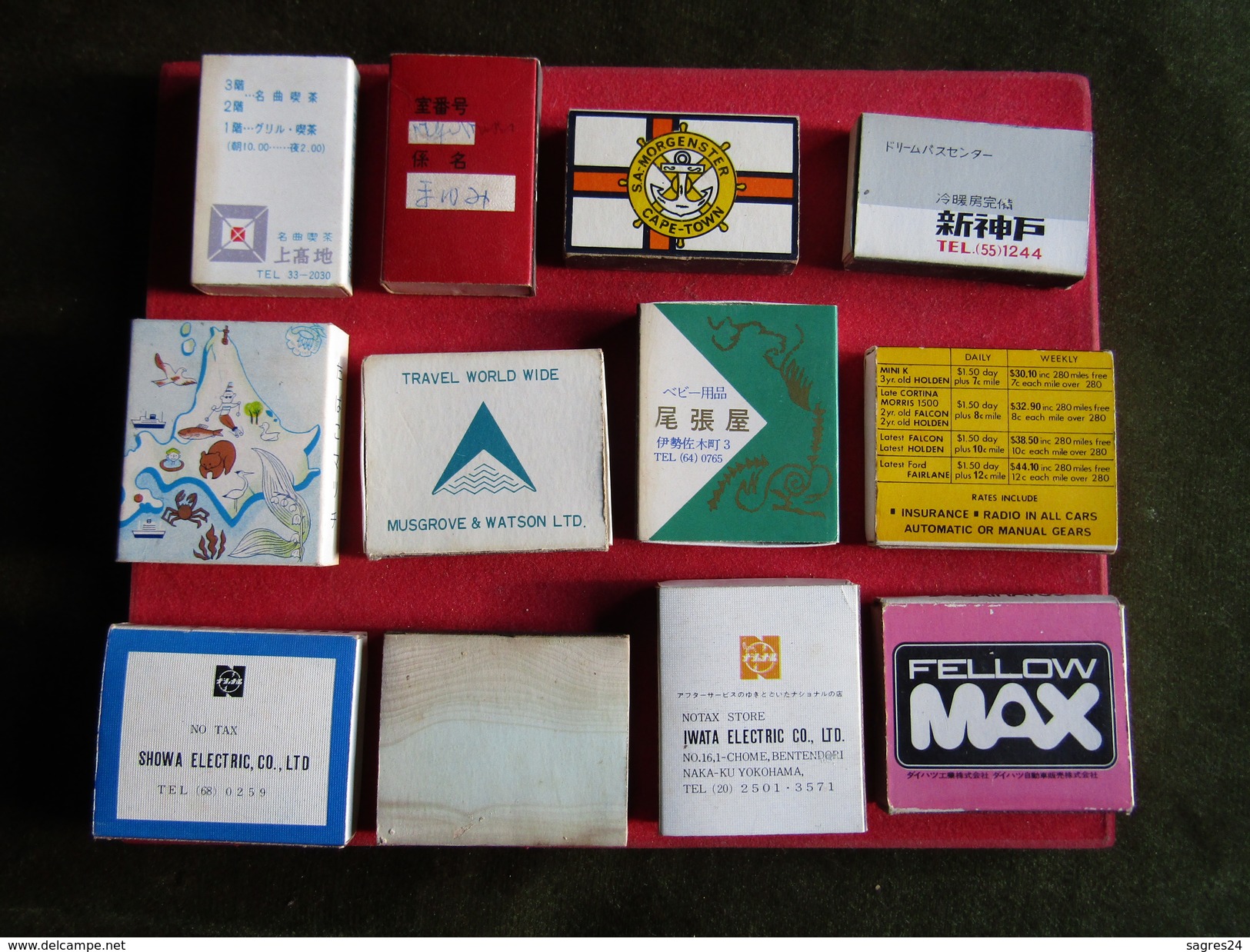 Vintage 12 Matchboxes Safety Matches Advertising - Cajas De Cerillas (fósforos)