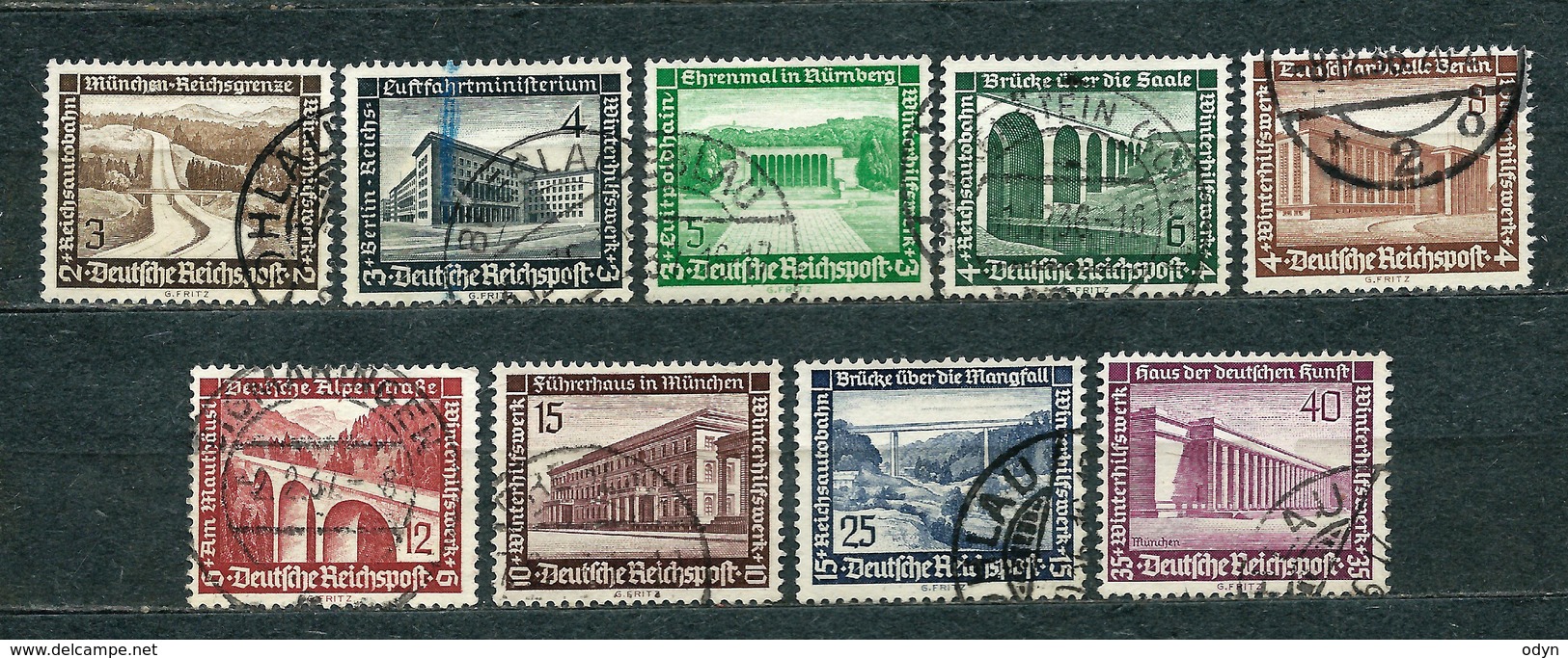 Deutsches Reich 1936, MiNr 634-642, Used (1) - Some Nice Postmarks - Oblitérés