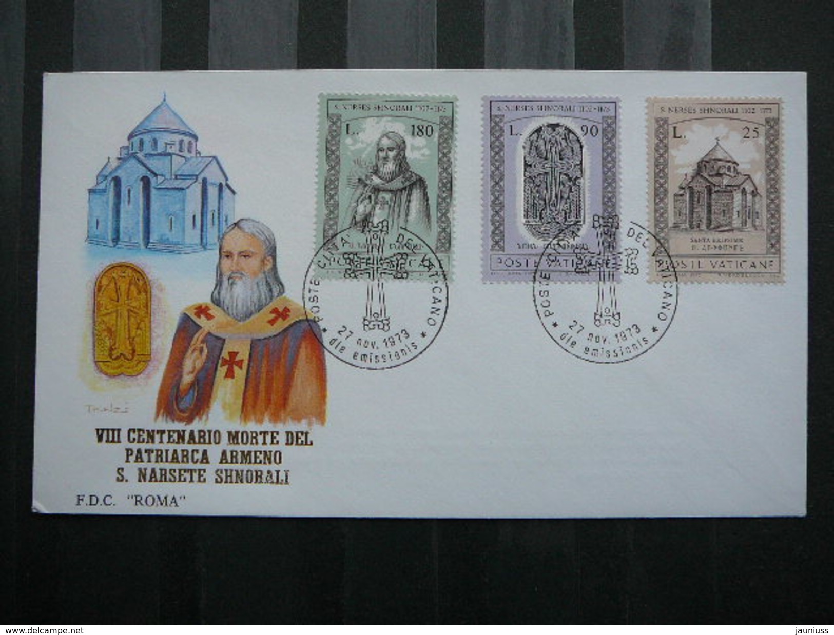 Vatican Vatikan FDC Cover 1973 #  Santas Churches Crests - FDC