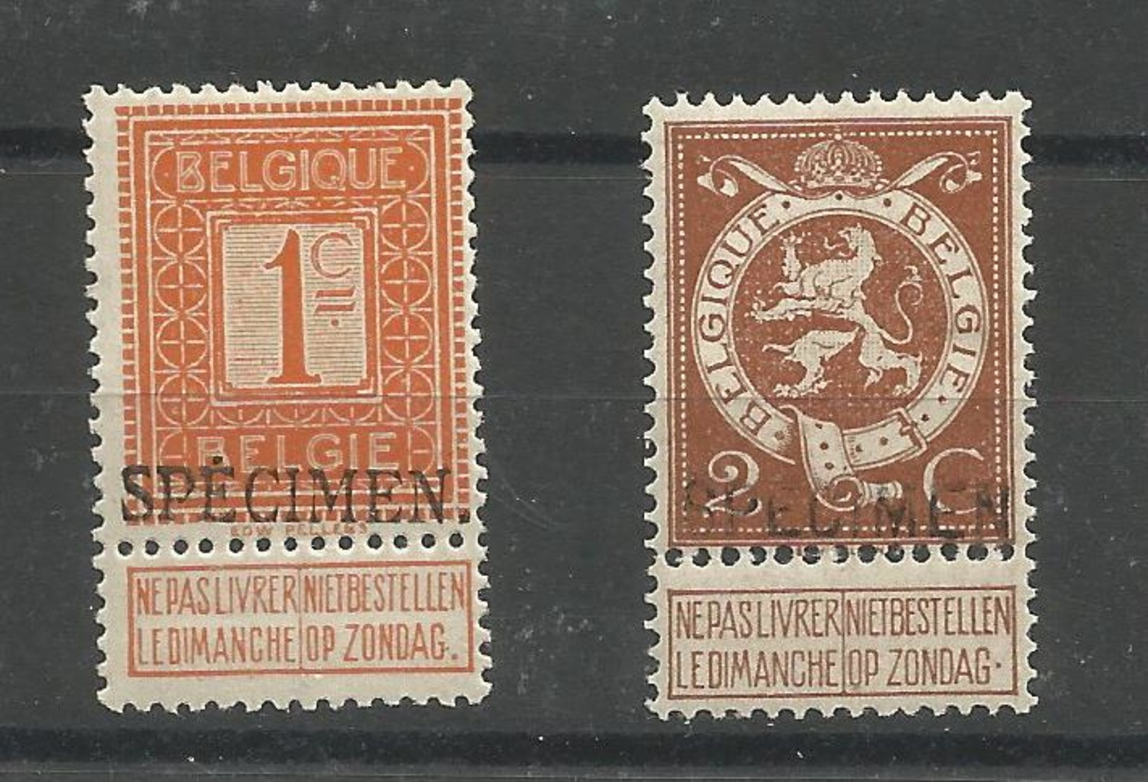 België  N° 108/109  Xx Postfris  SPECIEMEN - 1912 Pellens