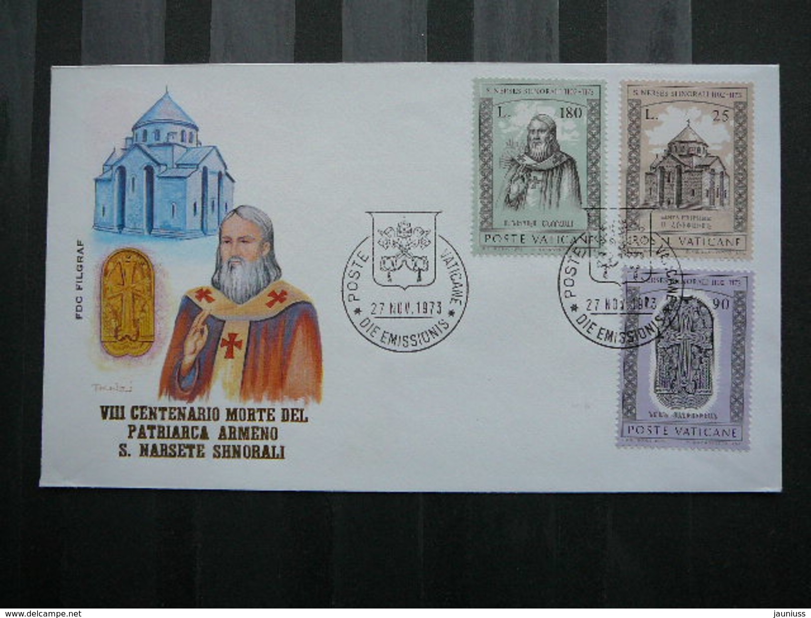 Vatican Vatikan FDC Cover 1973 #  Santas Churches Crests - FDC