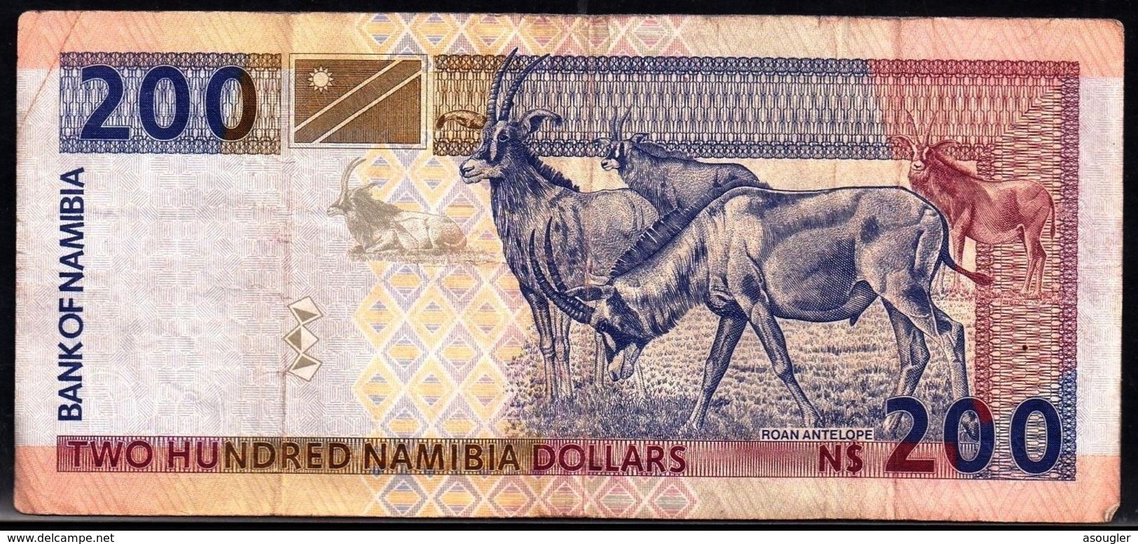 NAMIBIA 200 DOLLARS ND 1996-1997 VG-F P-10 "free Shipping Via Regular Air Mail (buyer Risk)" - Namibia