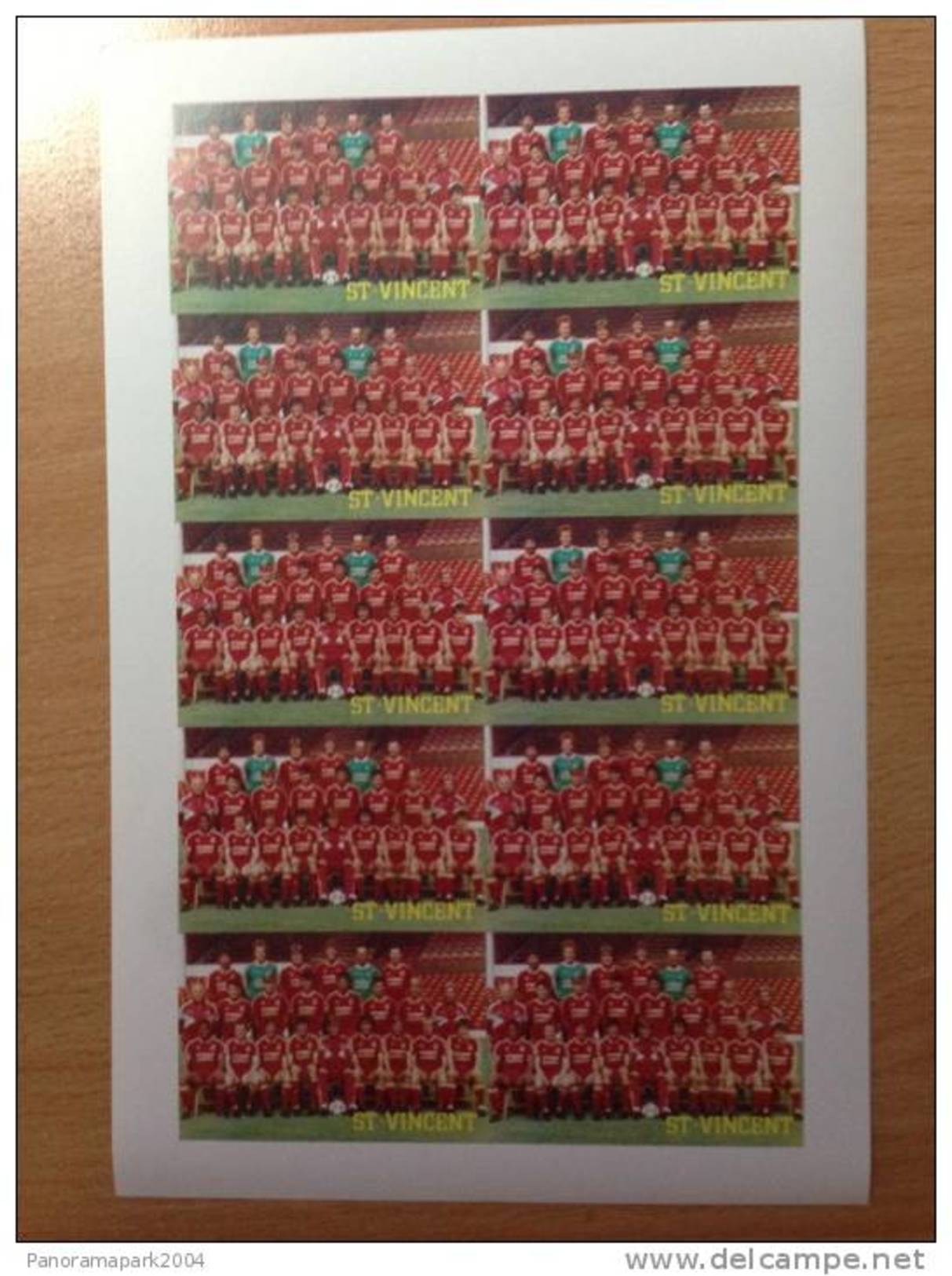 ST - VINCENT 1987 FOOTBALL SOCCER FUSSBALL SHEET Of 10 BARCLAY´S PREMIER LEAGUE CLUB " LIVERPOOL " PROOF ESSAI - Beroemde Teams