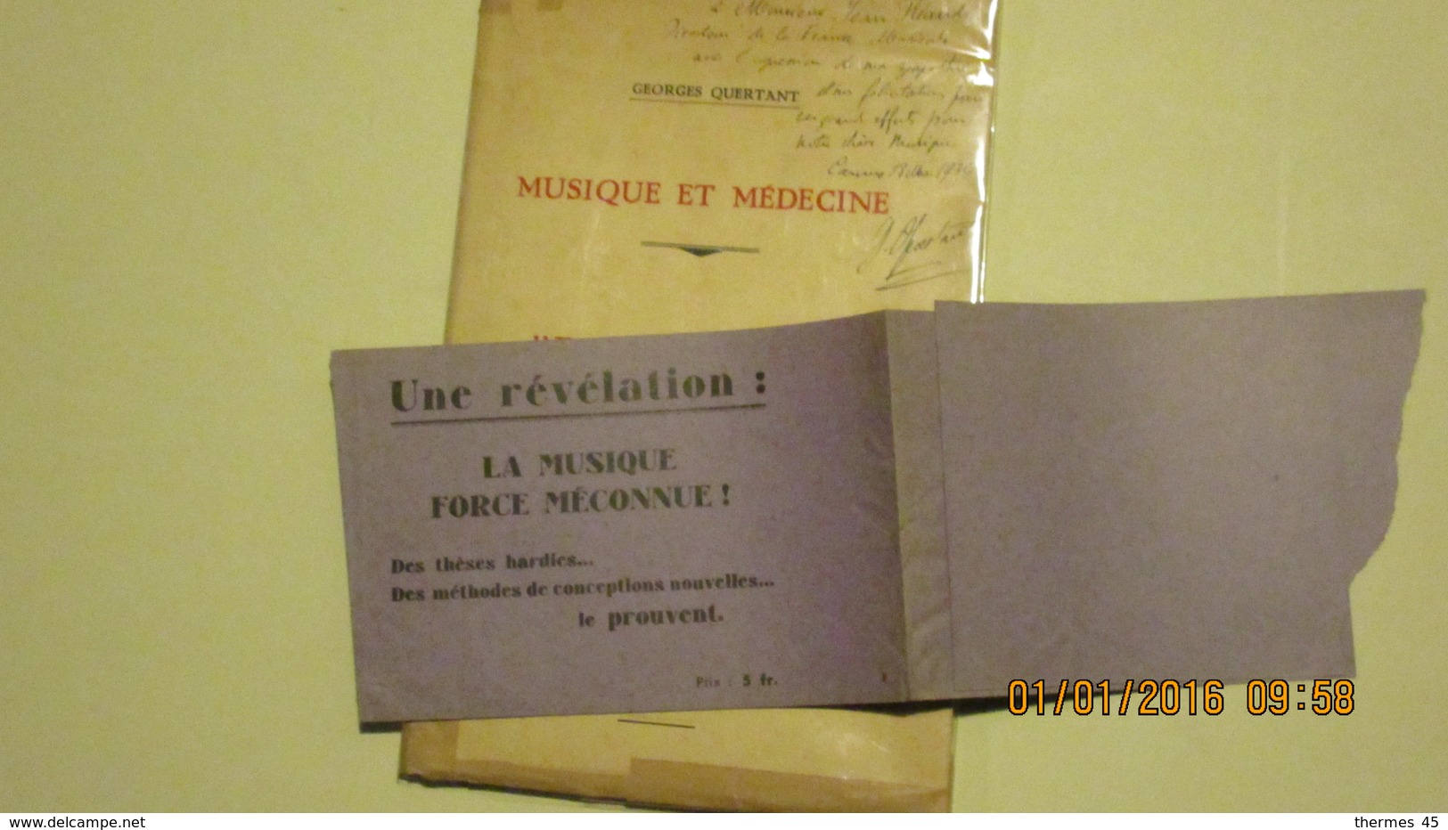 "LA MELOTHERAPIE" / GEORGES QUERTANT / 1933 / AVEC ENVOI ET L.A.S. - Musique