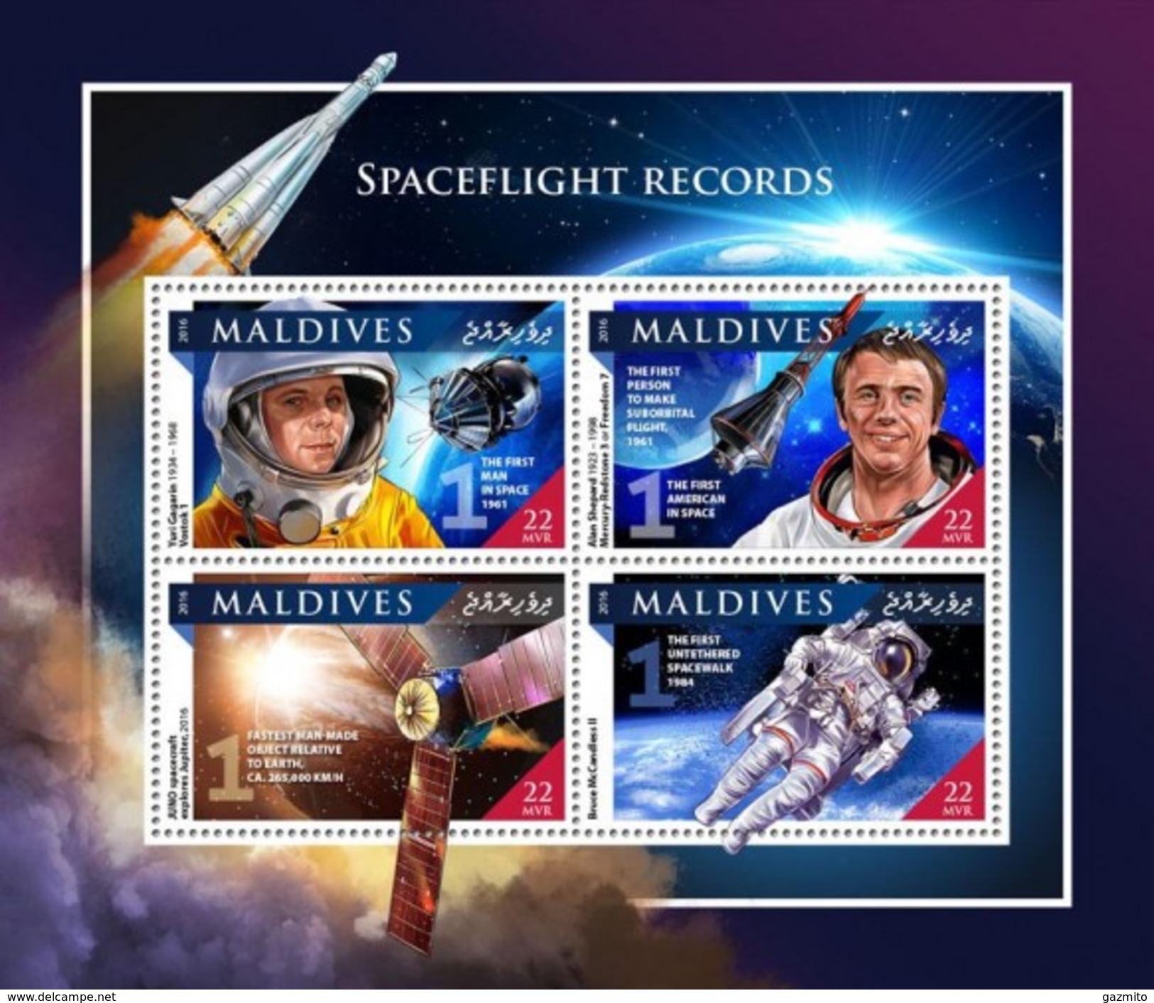 Maldives 2016, Space Records, 4val In BF - Asien