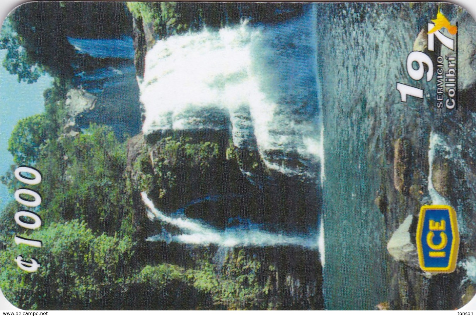 Costa Rica, CRI-V88, Cataratas De Nauyaca, Waterfall, 2 Scans . - Costa Rica