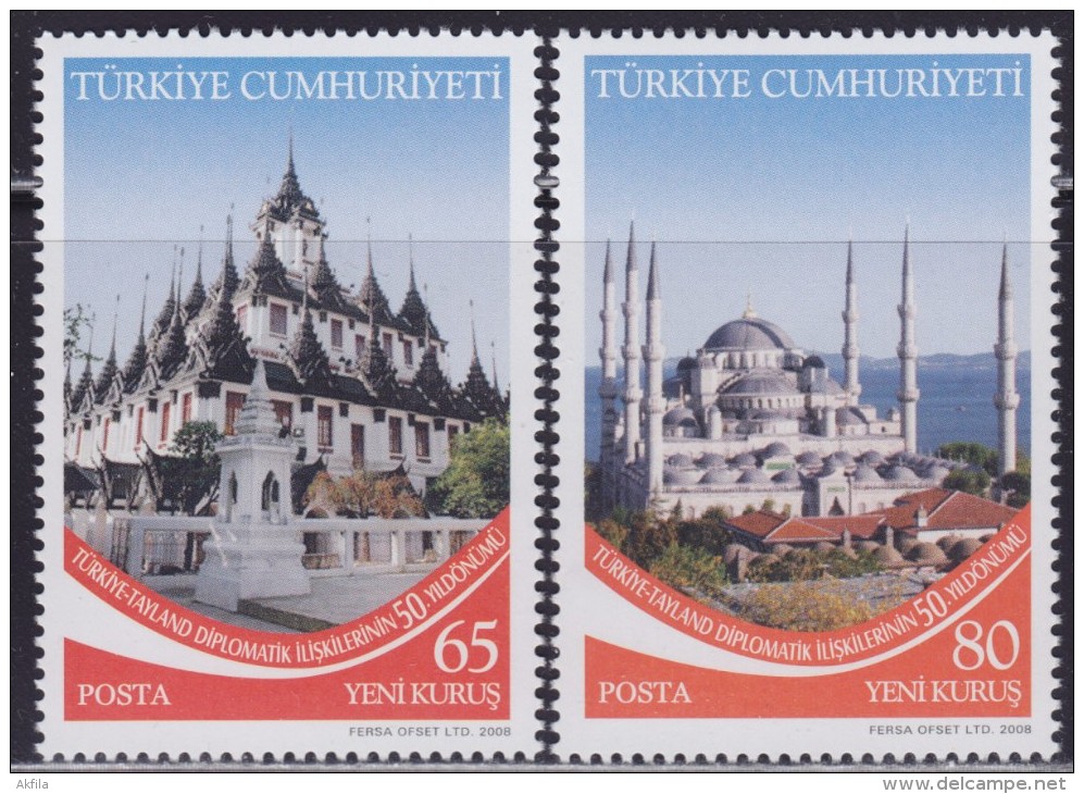 LR80. Turkey, 2008, 50 Years Of Diplomatic Relations Between Turkey And Thailand, MNH (**) - Unused Stamps