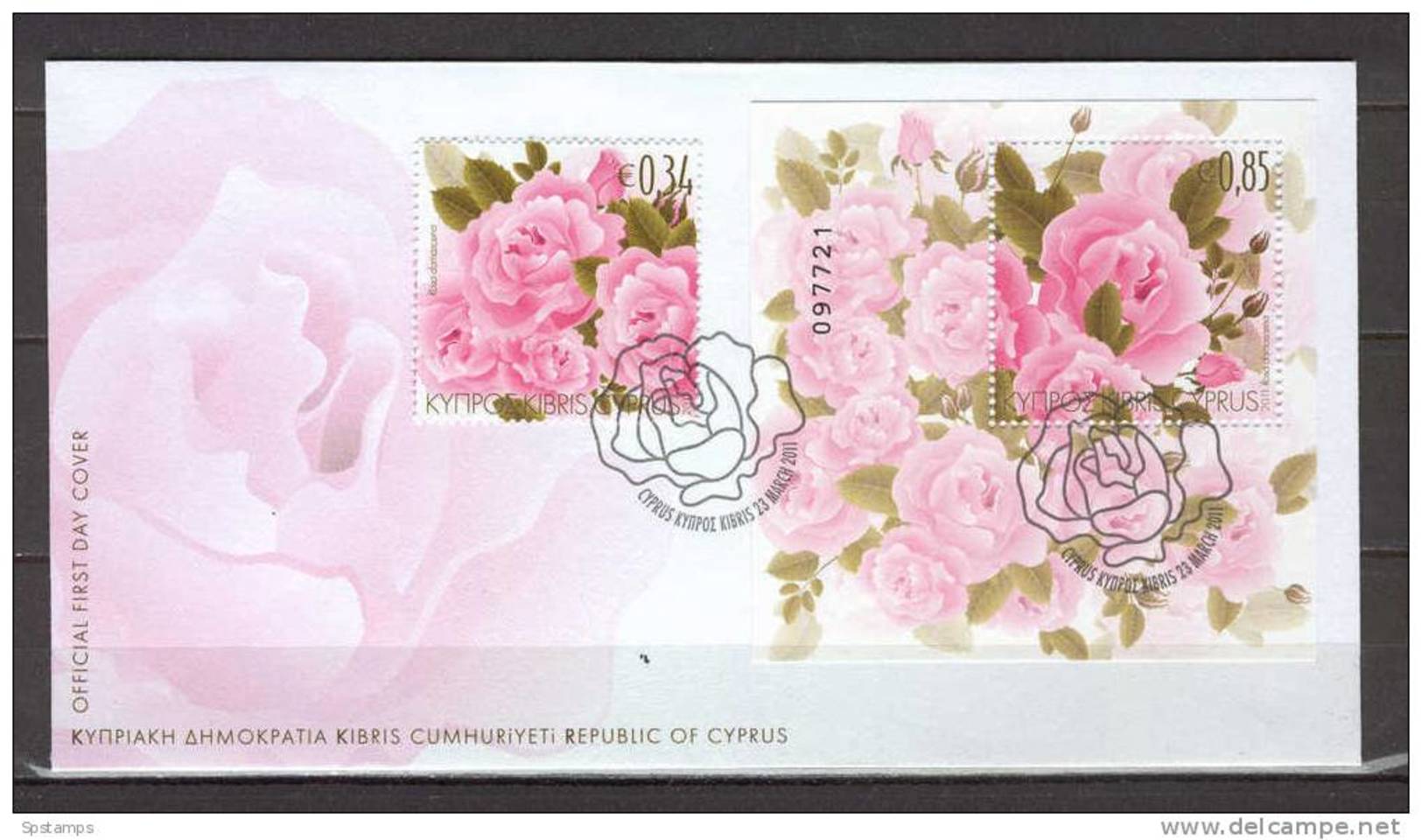 Cyprus 2011 FLowers - Roses FDC - Rosen