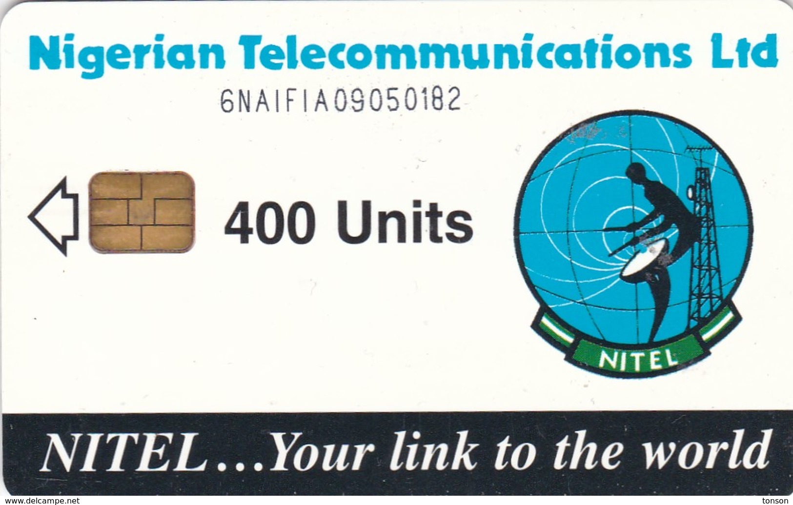 Nigeria, NGA-18c, 400 Units, Earth Station, 2 Scans.  Chip : Siemens 37  6NAIFIA - Nigeria