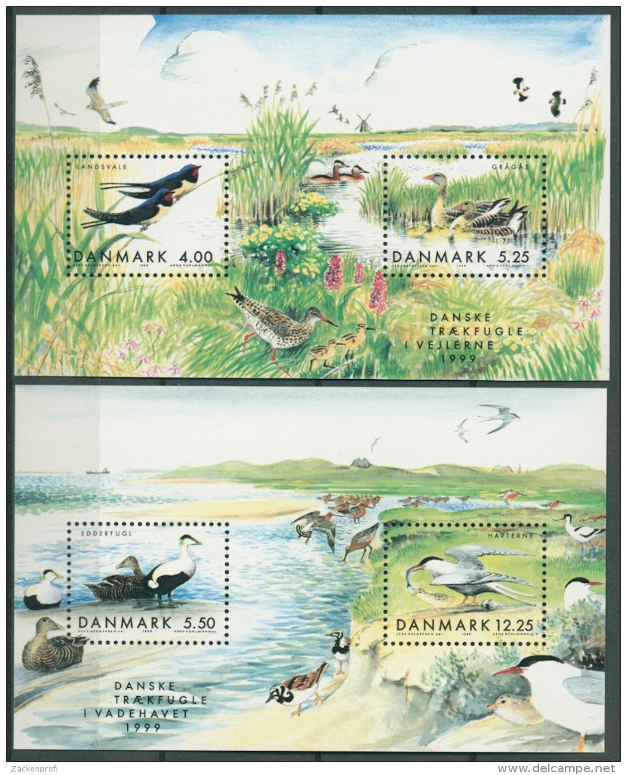 Dänemark 1999 Einheimische Zugvögel Block 12/13 Postfrisch (C14102) - Blocks & Sheetlets