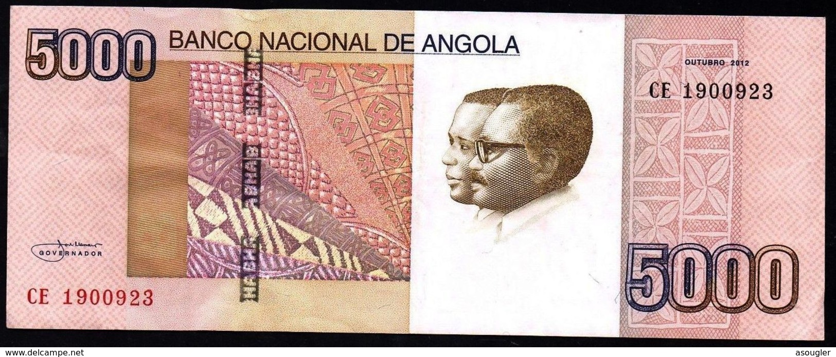 ANGOLA 5000 KWANZAS 2012 VF-EXF P-158 "free Shipping Via Registered Air Mail" - Angola