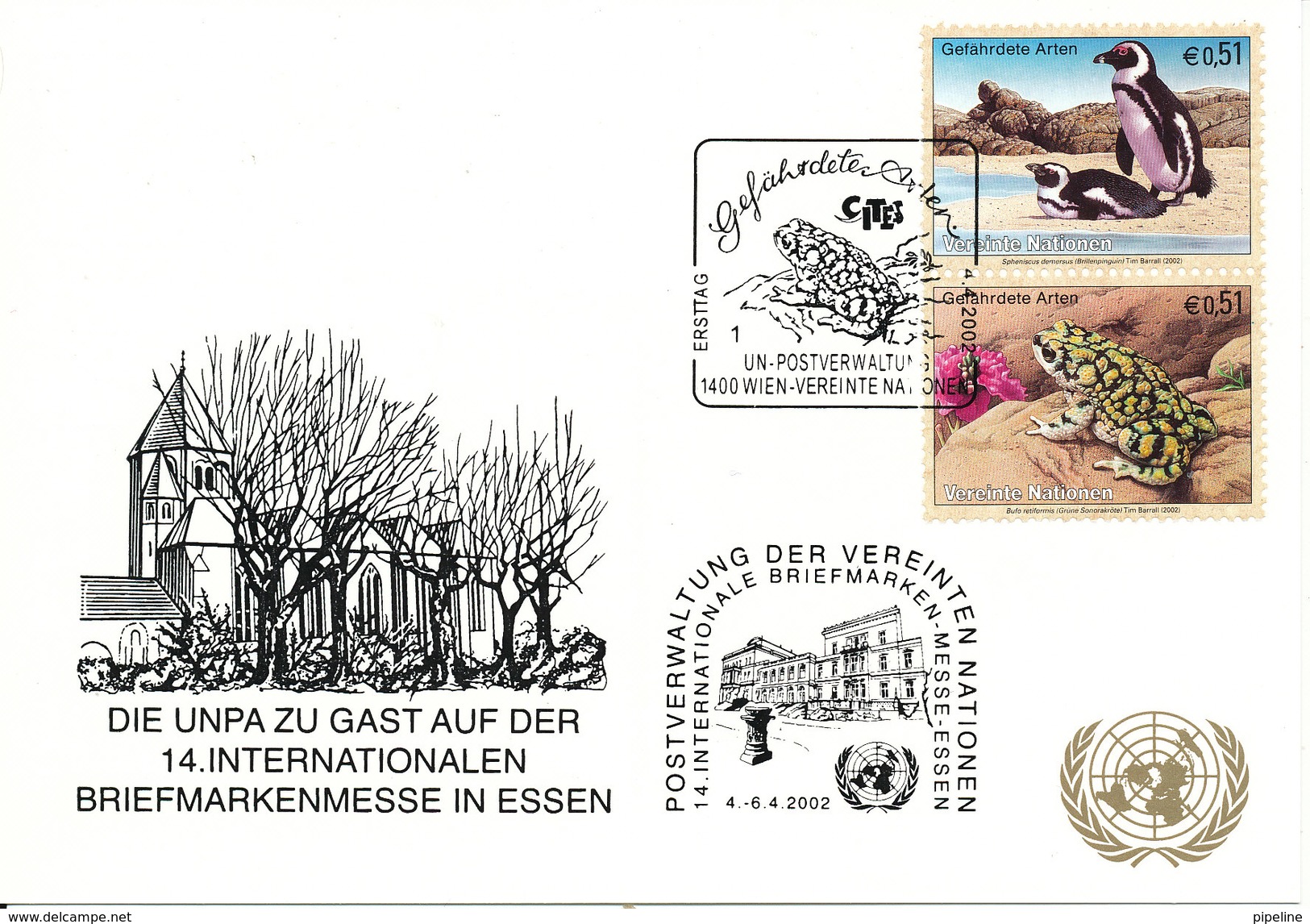 Austria UN Vienna Show Card Essen 4-6/4 2002 - Covers & Documents