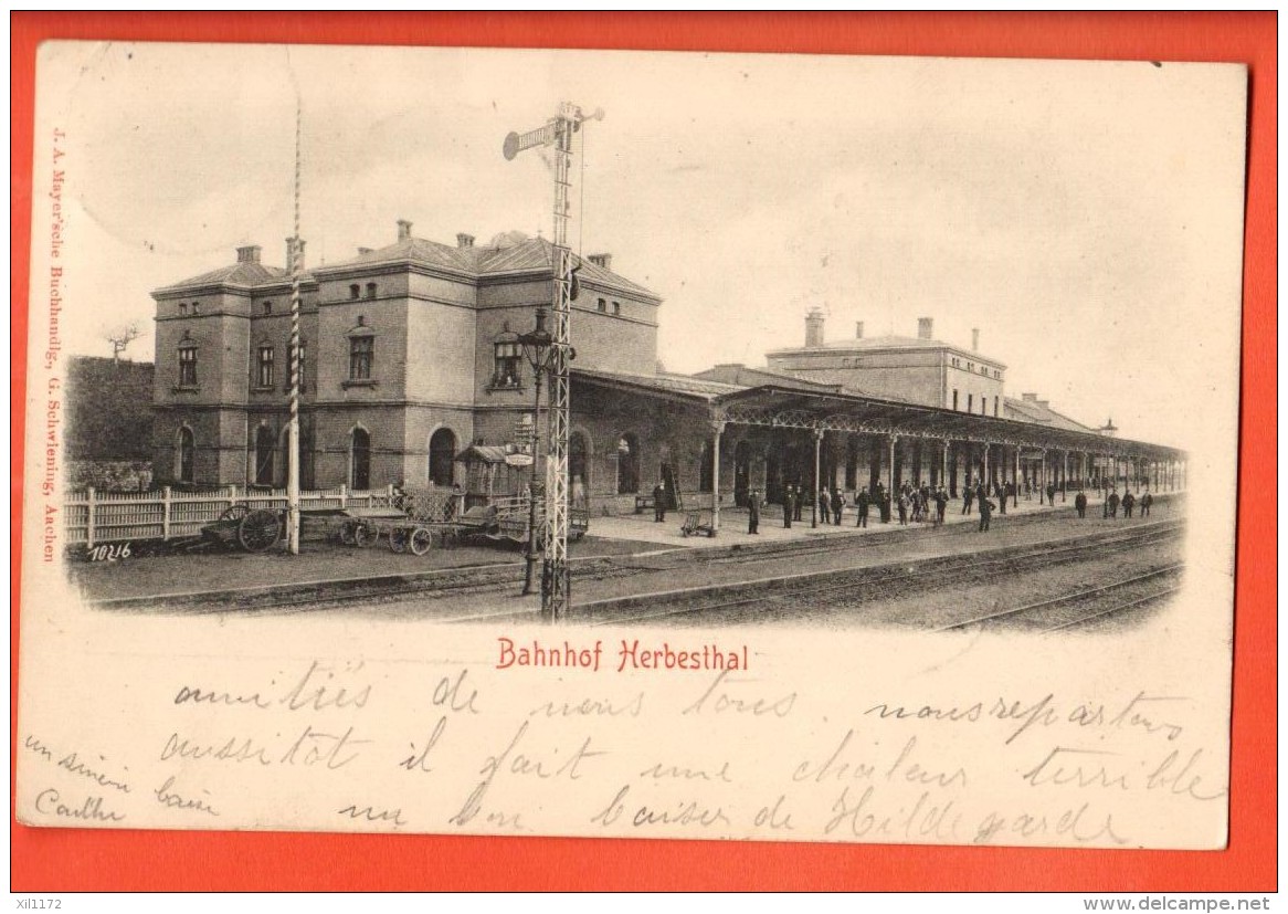 IAJ-21  Bahnhof Herbesthal Gare . Pionier. Gelaufen In 1903, Nach Roubaix FR - Lontzen