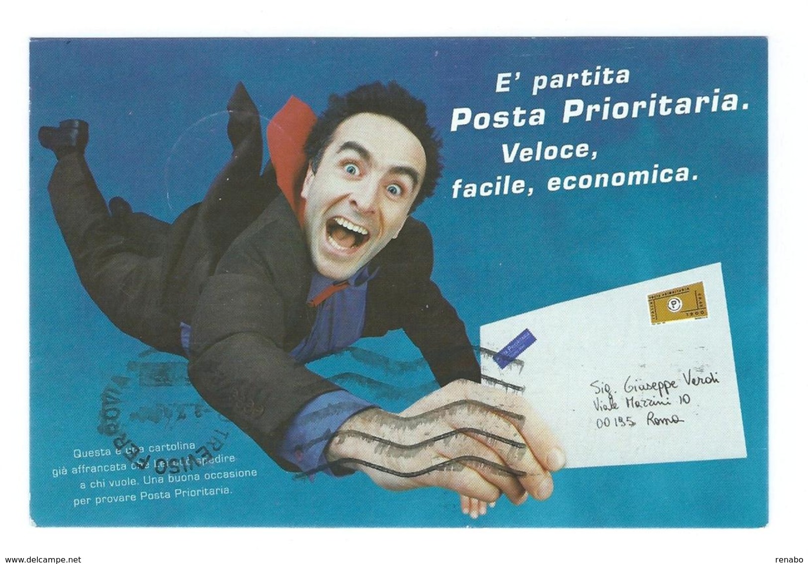 Italia 1999; Intero Postale Dove è Stampato Il Primo Francobollo Di Posta Prioritaria Da &euro; 0,62.Storia Postale Viag - Entiers Postaux