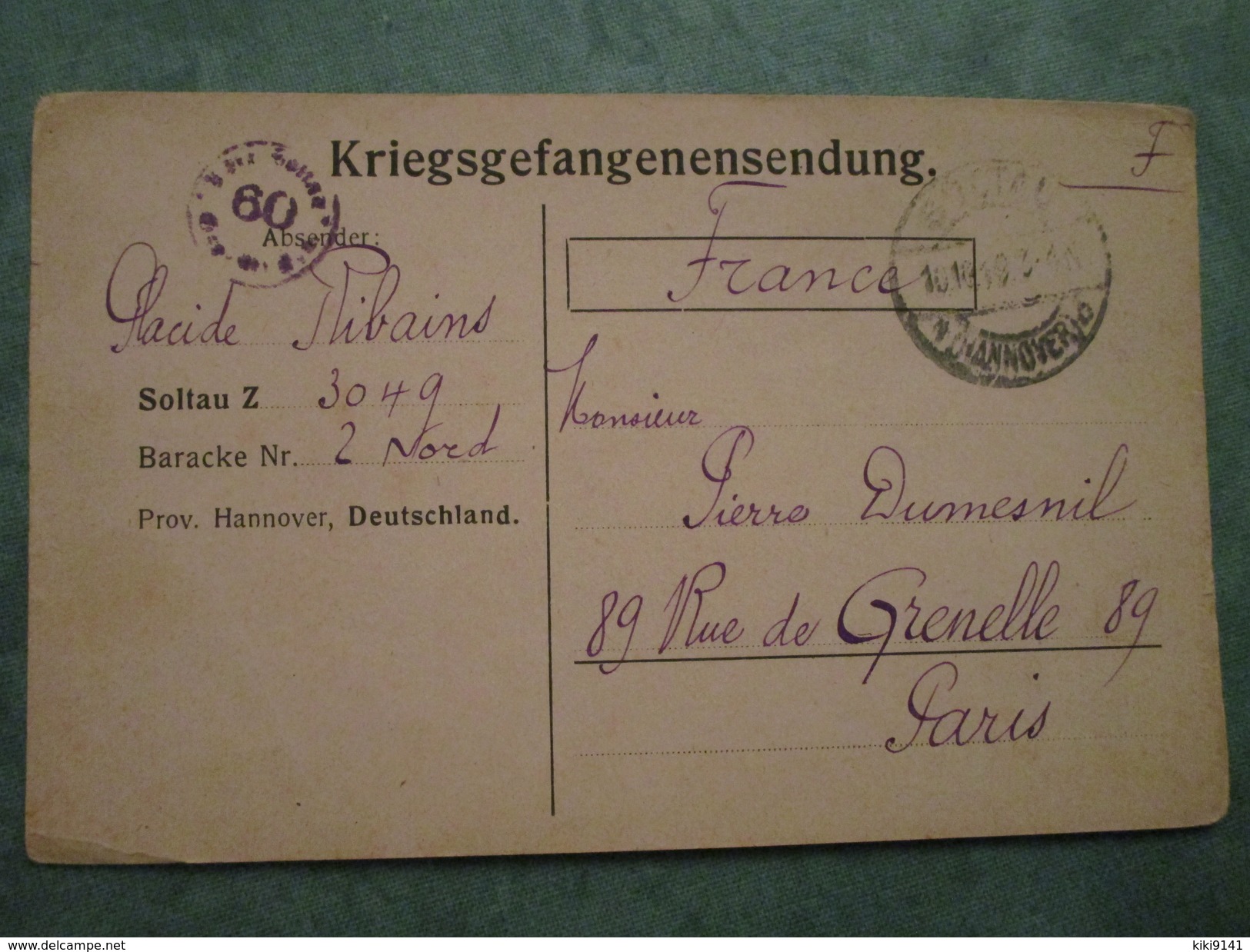 Correspondance De Prisonnier - Soltau