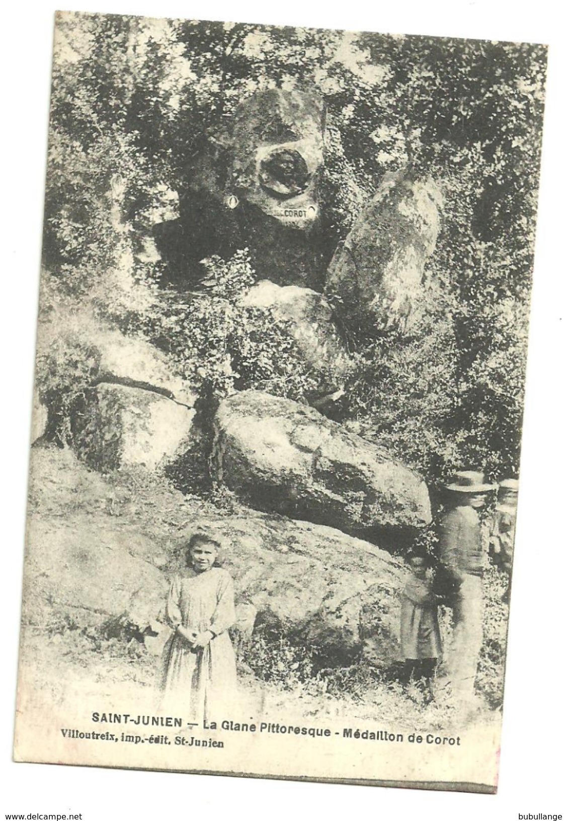 CPA St Junien, Haute-Vienne, La Glane Pittoresque Médaillon De Corot, Circulée En 1918 - Saint Junien