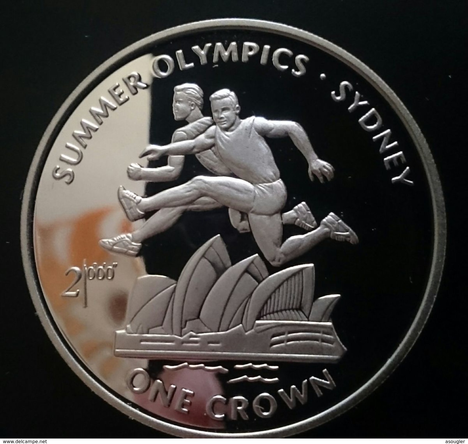 ISLE OF MAN 1 CROWN 1999 Silver Proof "Summer Olympics - Sydney 2000" (free Shipping Via Registered Air Mail) - Isle Of Man