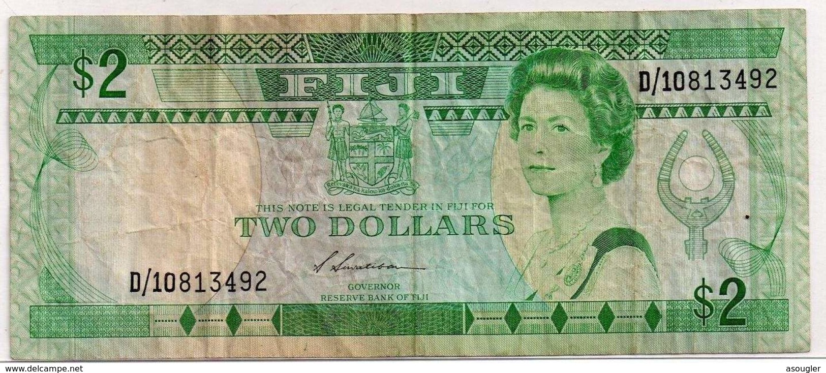 FIJI 2 DOLLARS ND 1988 F-VF P-87a "free Shipping Via Regular Air Mail. (buyer Risk)" - Fidji